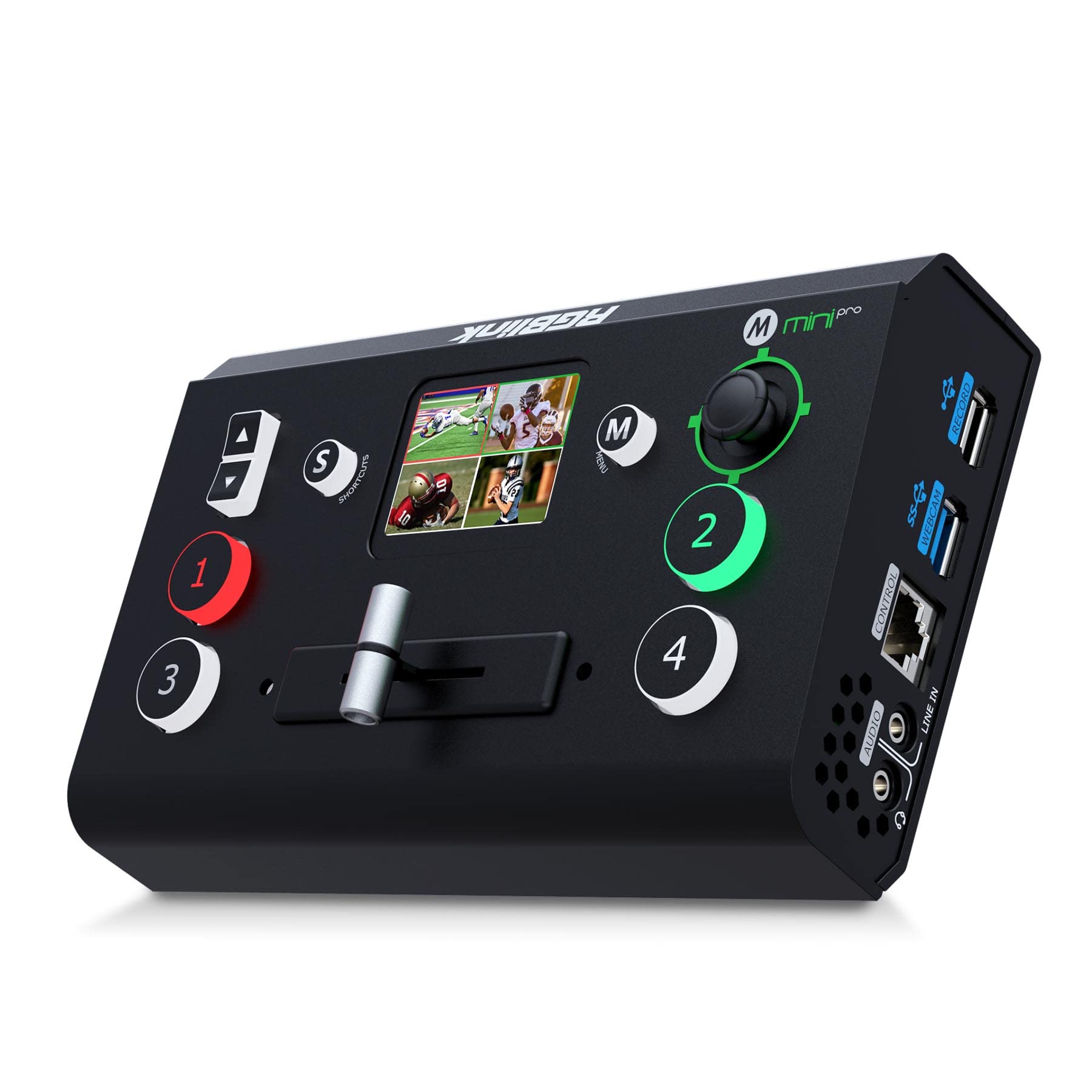 Rgblink Mini Pro Video Switcher With 4 X 4K Hdmi Inputs 1Hdmi/Usb3.0 Outputs Multi Camera Video Mixer Switcher With 2 Inch Touch