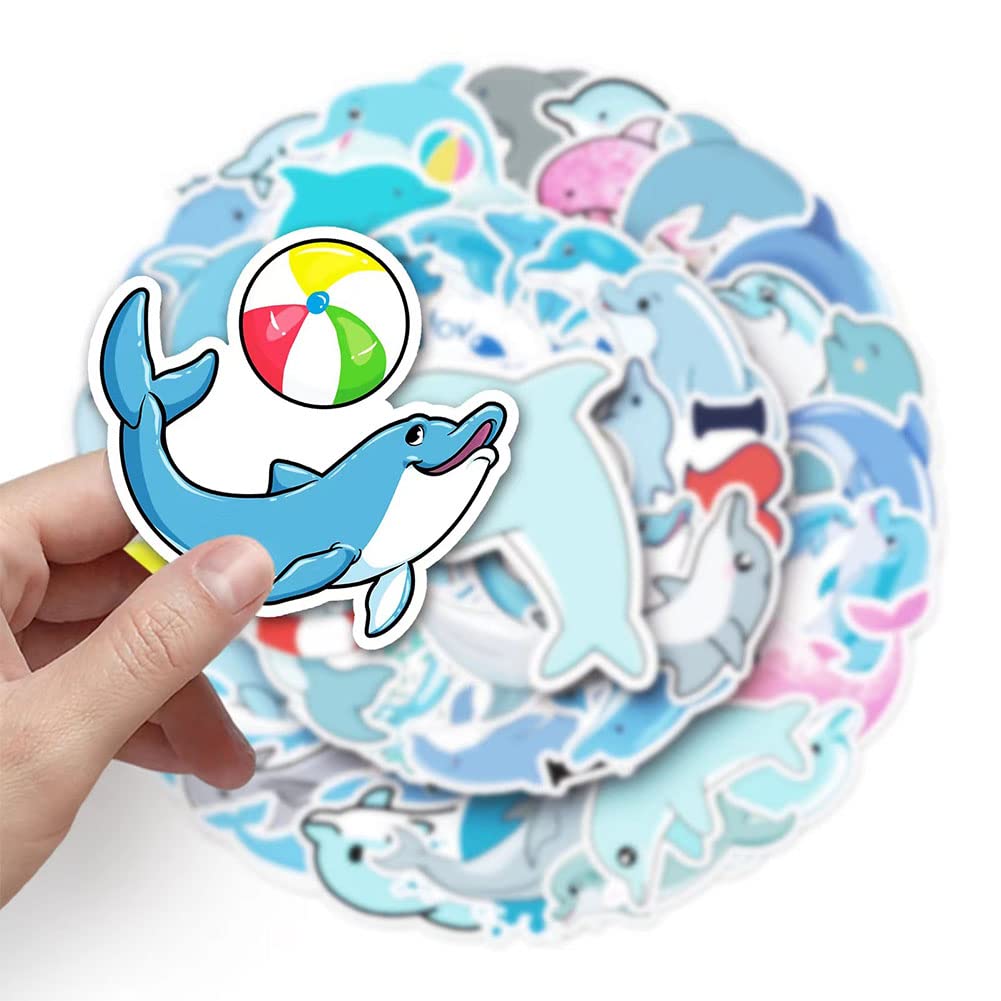 Dolphin Stickers |50Pcs Dolphin Waterproof Vinyl Decals For Bike Water Bottles Laptop Bicycle Refrigerator Cup Luggage Computer