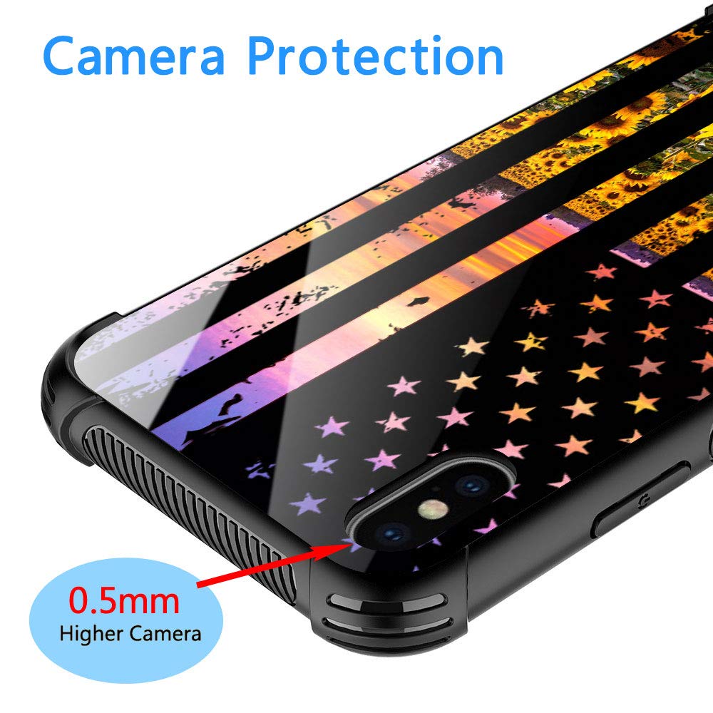 ZHEGAILIAN Phone Case for iPhone XR KZ-02 Flag Sunflowers Organic Glass TPU 6.1 inch