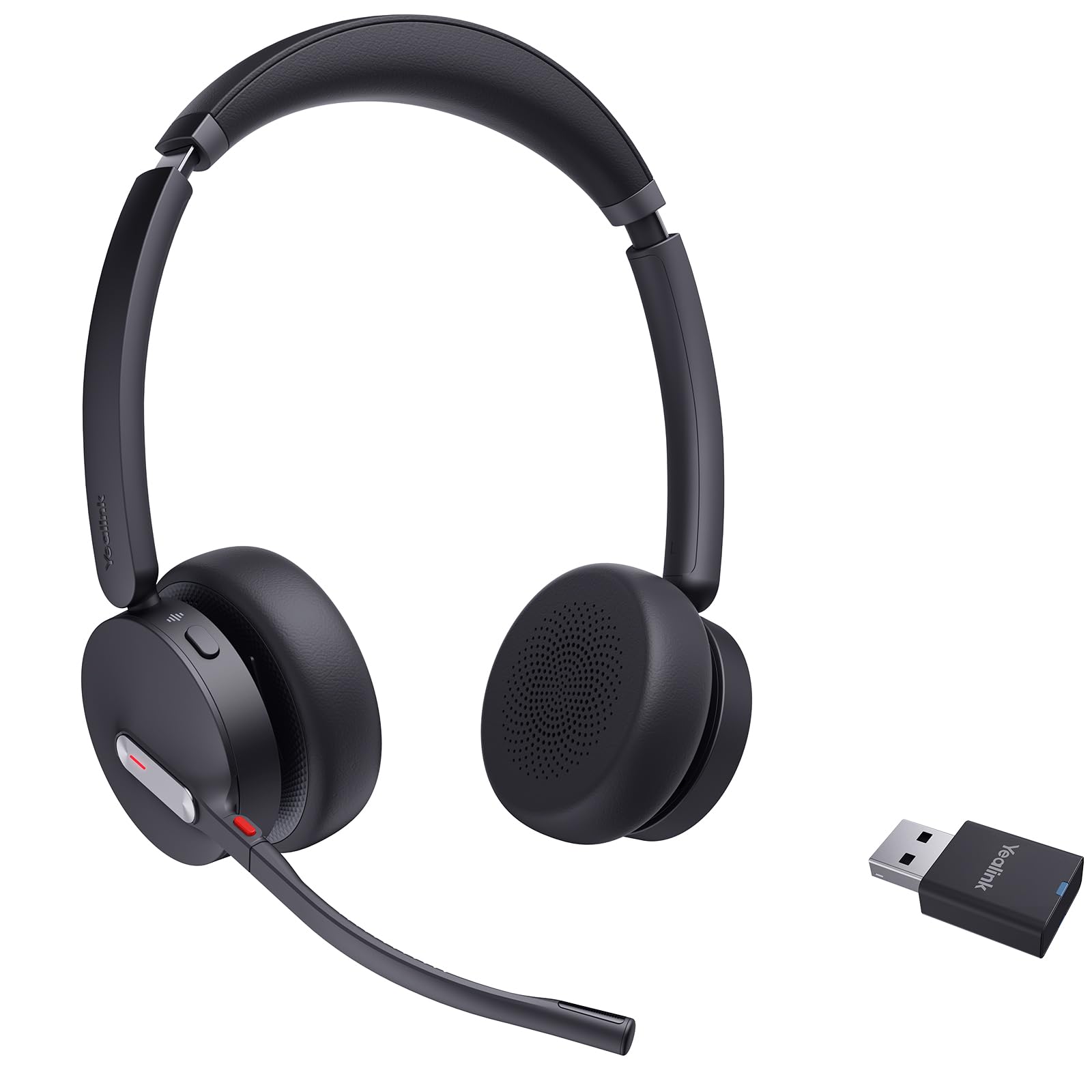 Yealink WH64 Hybrid DECT& Bluetooth Wireless Headset,492ft Range Dual UC Zoom Headphones with DECT Dongle, 3X Noise Cancelling M