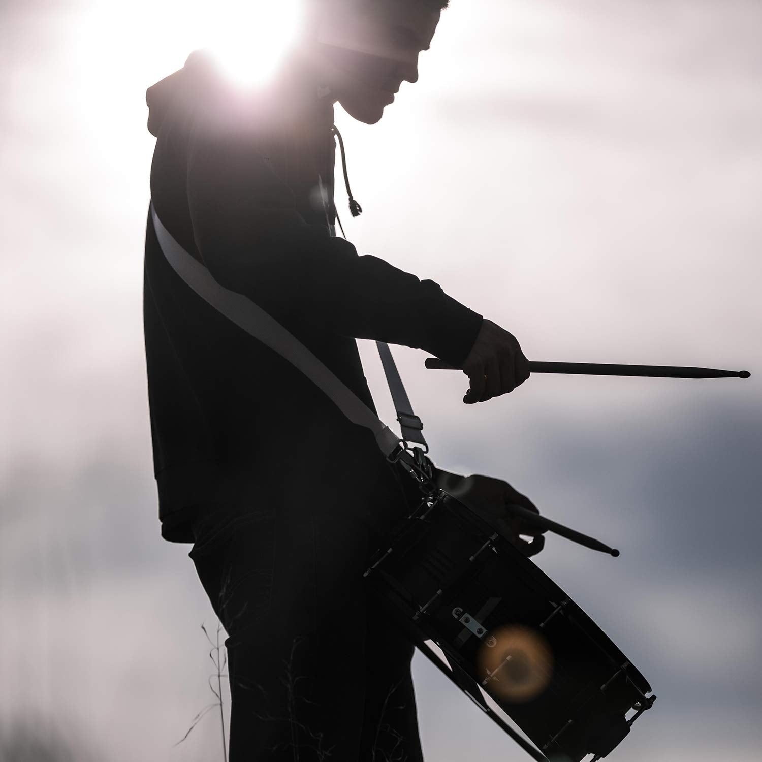 Lexington Sd403S Snare Drum Set Student Steel Shell 14 X 5.5 Inches With 10 Lugs, Includes Drum Key, Drumsticks And Strap, Black