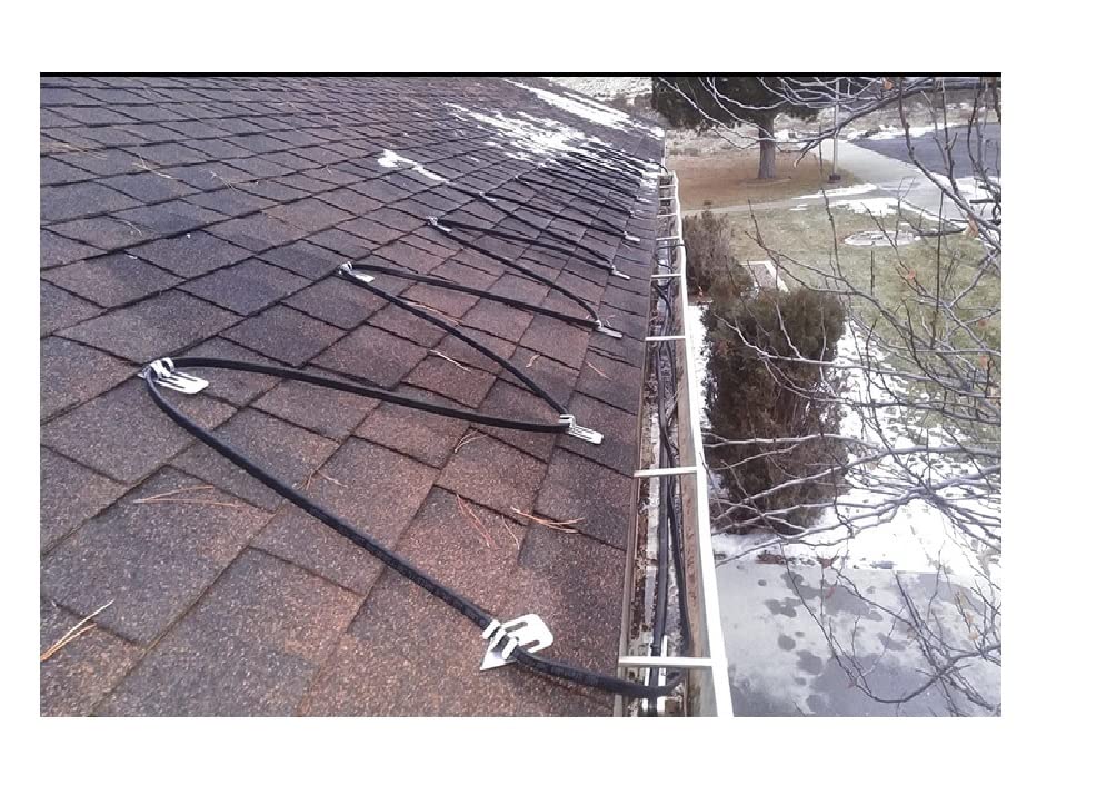 H&G Lifestyles Roof Snow De Icing Kit Self Regulating Plug In Ready Heat Cable 100 Feet 8 Watts Per Foot