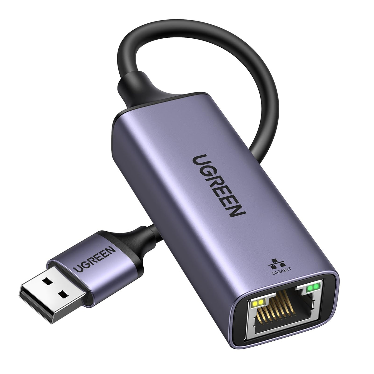Ugreen Usb To Ethernet Adapter, Plug And Play Ethernet Adapter, Aluminium Shell, 1Gbps Gigabit Rj45 To Usb 3.0 Network Dongle, C