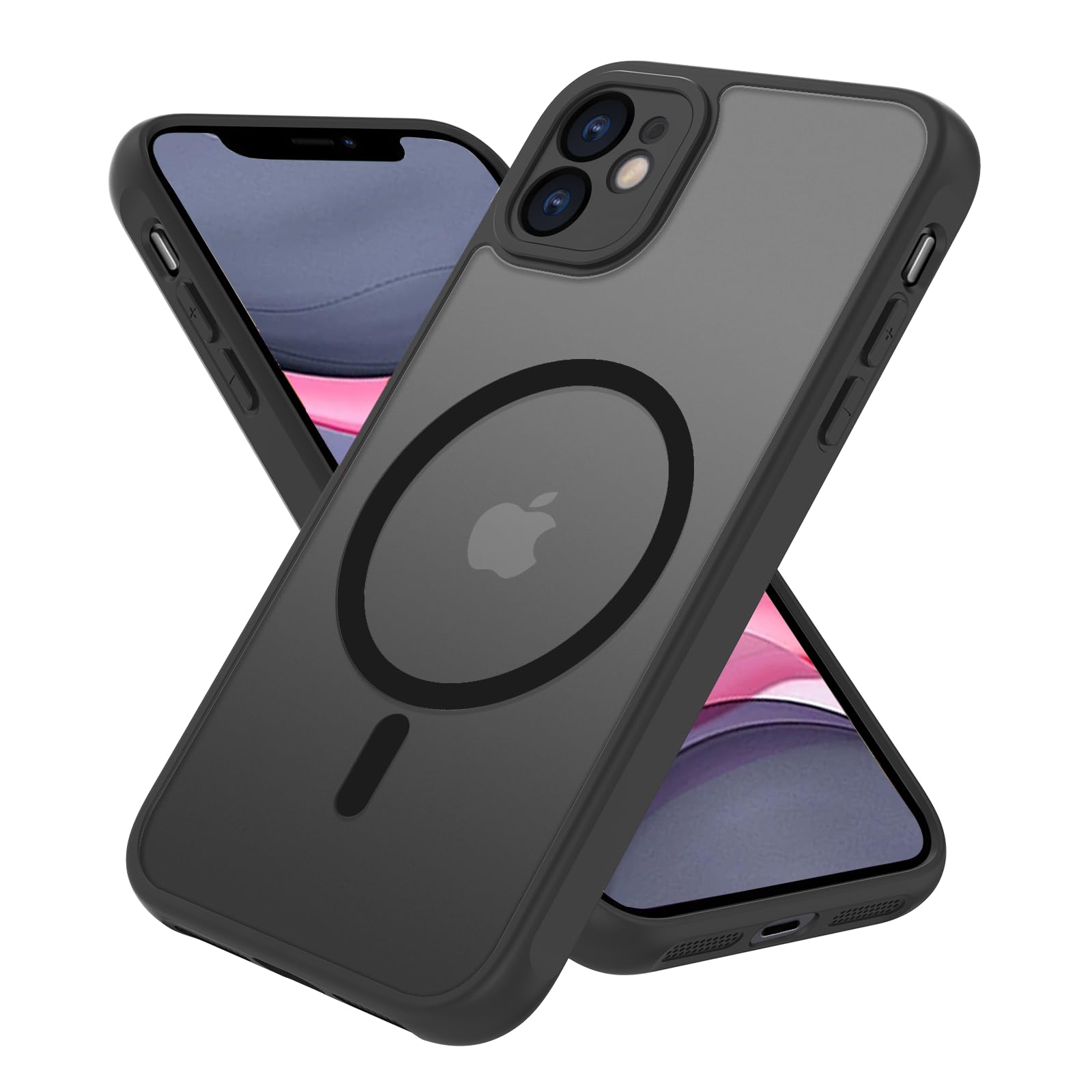 Pinlisheng Magnetic For Iphone 11 Case,Compatible With Magsafe,Military Grade Drop Tested, Shockproof Matte Translucent Hard Bac