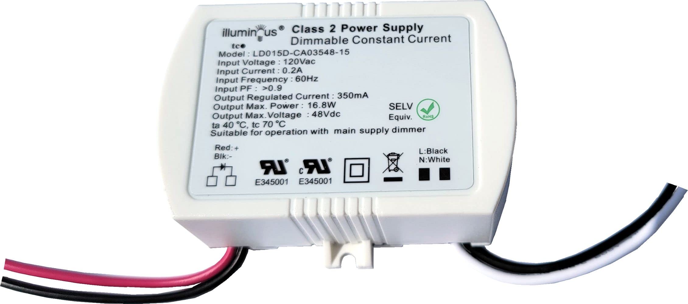 350Ma Dimmable Constant Current 16.8W Dc Led Driver Transformer Ul Approved