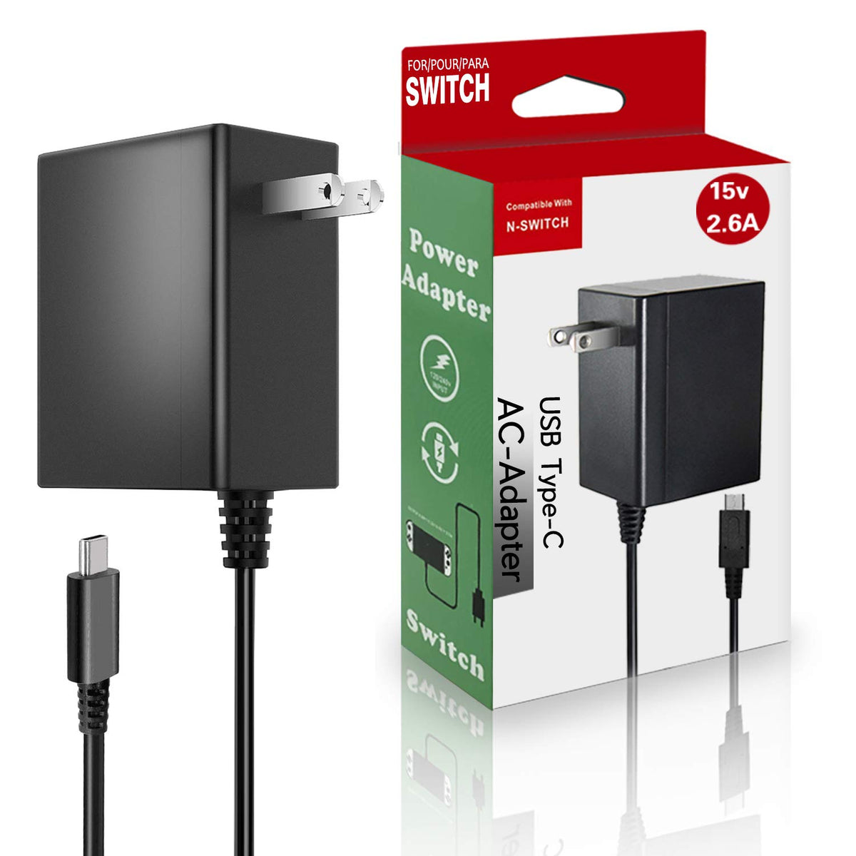Charger For Nintendo Switch/Lite/Oled/Steam Deck,Support Tv Mode,Hac 002 Usb C Fast Charger Replacement For Steam Deck/Switch/Switch Lite/Switch Oled/Switch Dock Station 15V 2.6A Power Supply Adapter