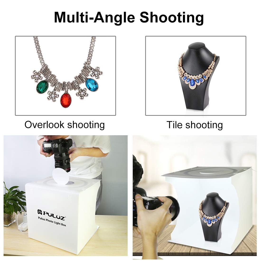 Puluz 30Cm Ring Light Photo Studio Light Box, Adjustable Portable Photography Shooting Light Tent Kit With White/Warm/Soft Light