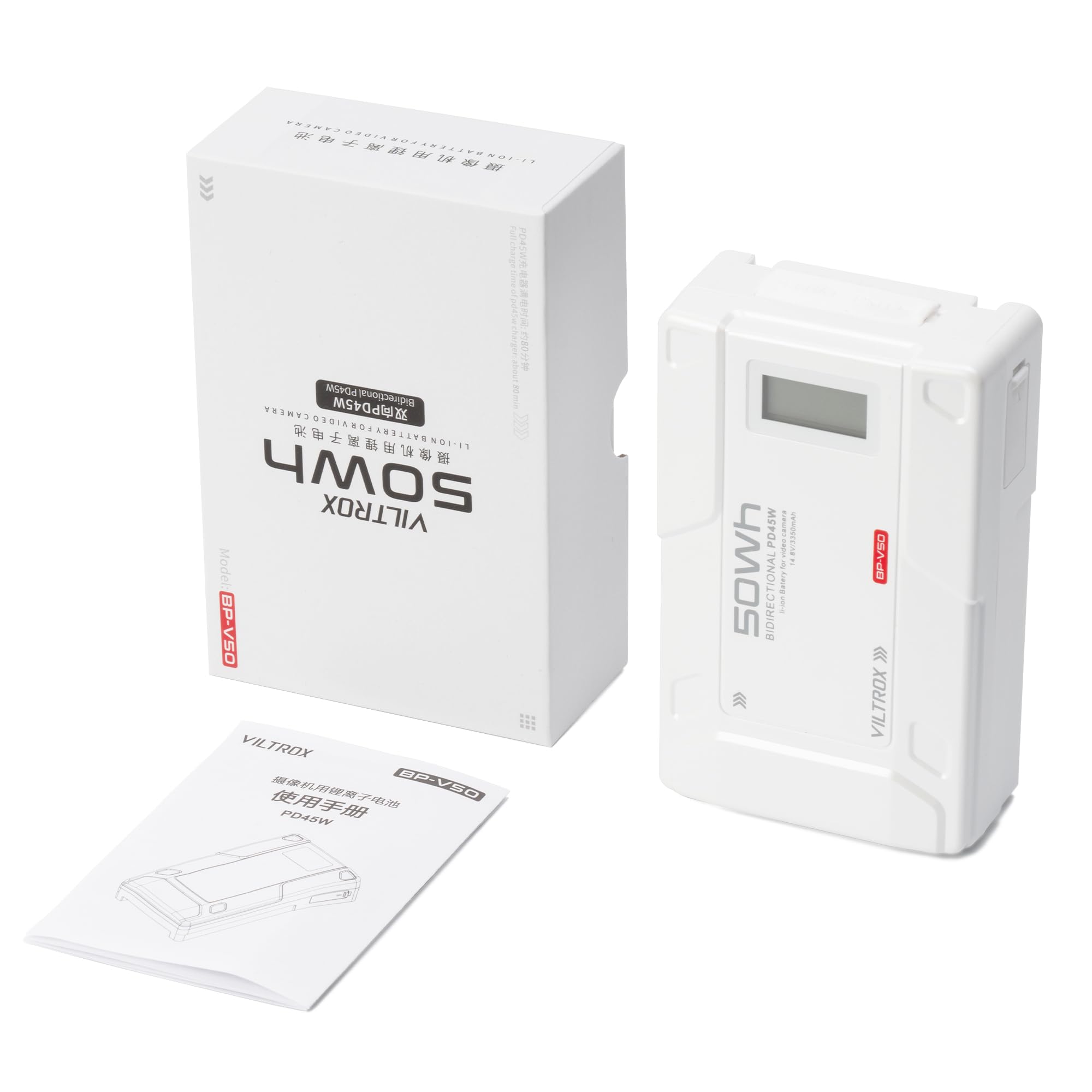 Viltrox V Mount Battery With D Tap, 50W 3350Mah V Mount V Lock Battery Plate With 4 Pin Xlr Output & 14.4V Output, Support 45W P