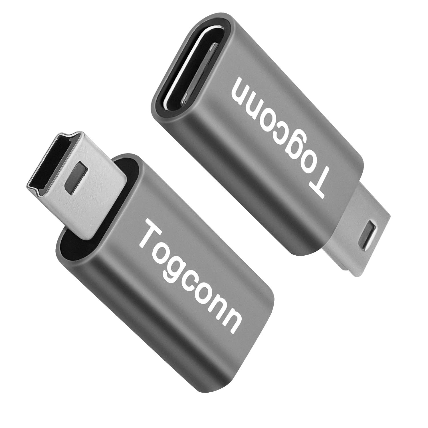Togconn Usb C To Mini Usb Adapter (2 Pack), Type C (Female) To Mini Usb (Male) Convert Connector, Support Charge & Data Sync For