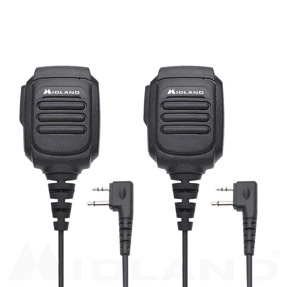 Midland Avph10 Handheld/Wearable Speaker Microphone With Push To Talk For Gmrs Radios (2 Pack)