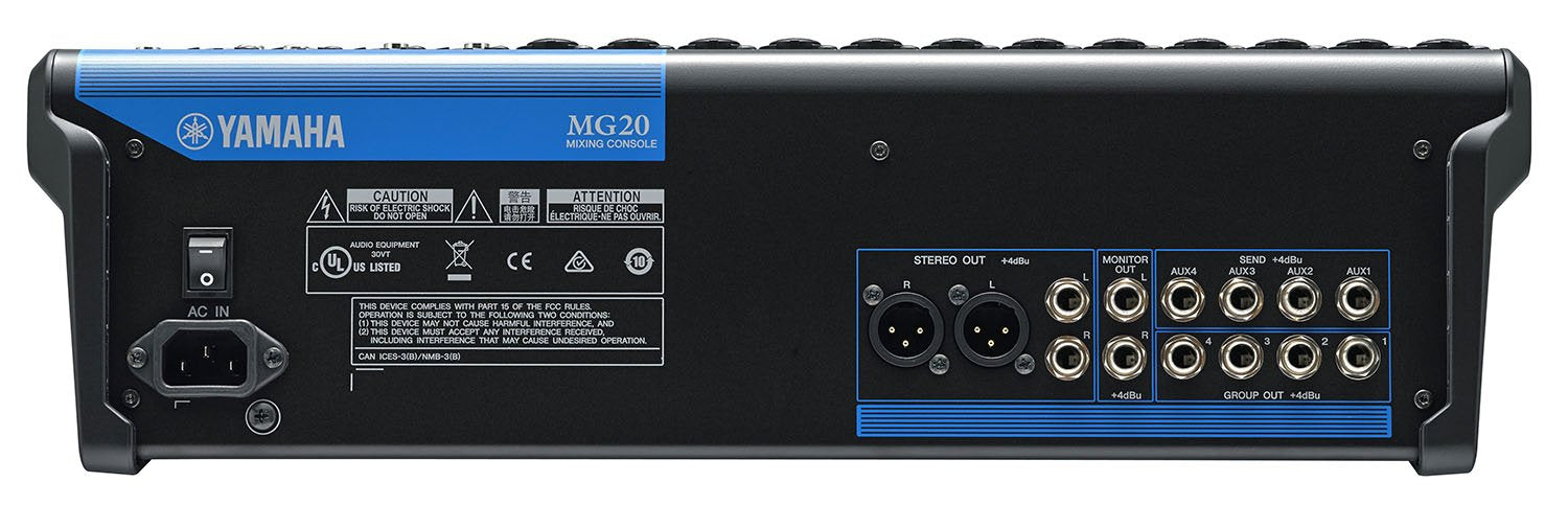 Yamaha Mg20 20 Input 6 Bus Mixer,Black
