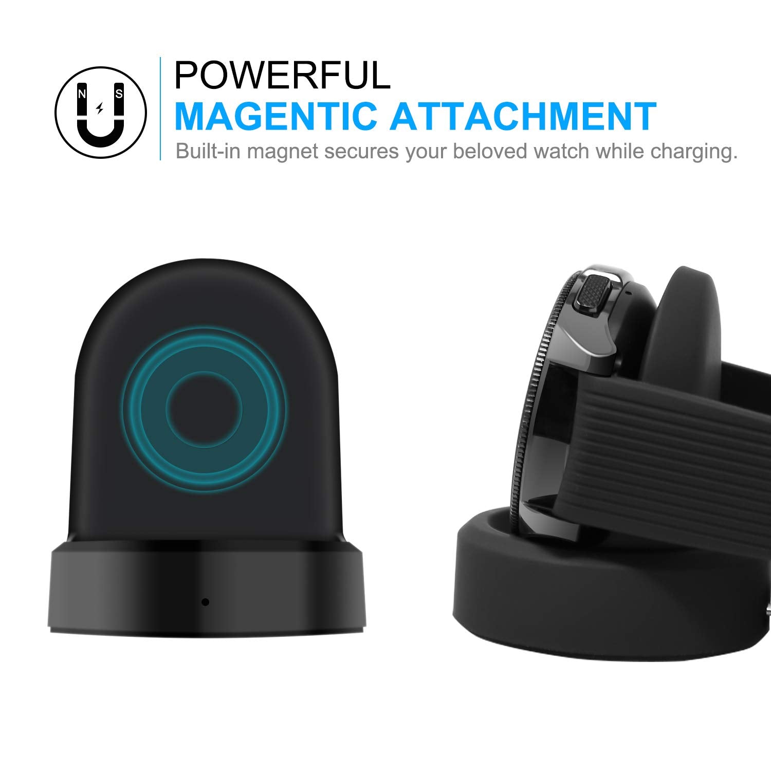 Charger Compatible With Samsung Galaxy Watch 42Mm/46Mm, Upgraded Charging Cradle Dock For Galaxy Watch Sm R800/R810/R815 Smart Watch Charger (Not For Active), Black