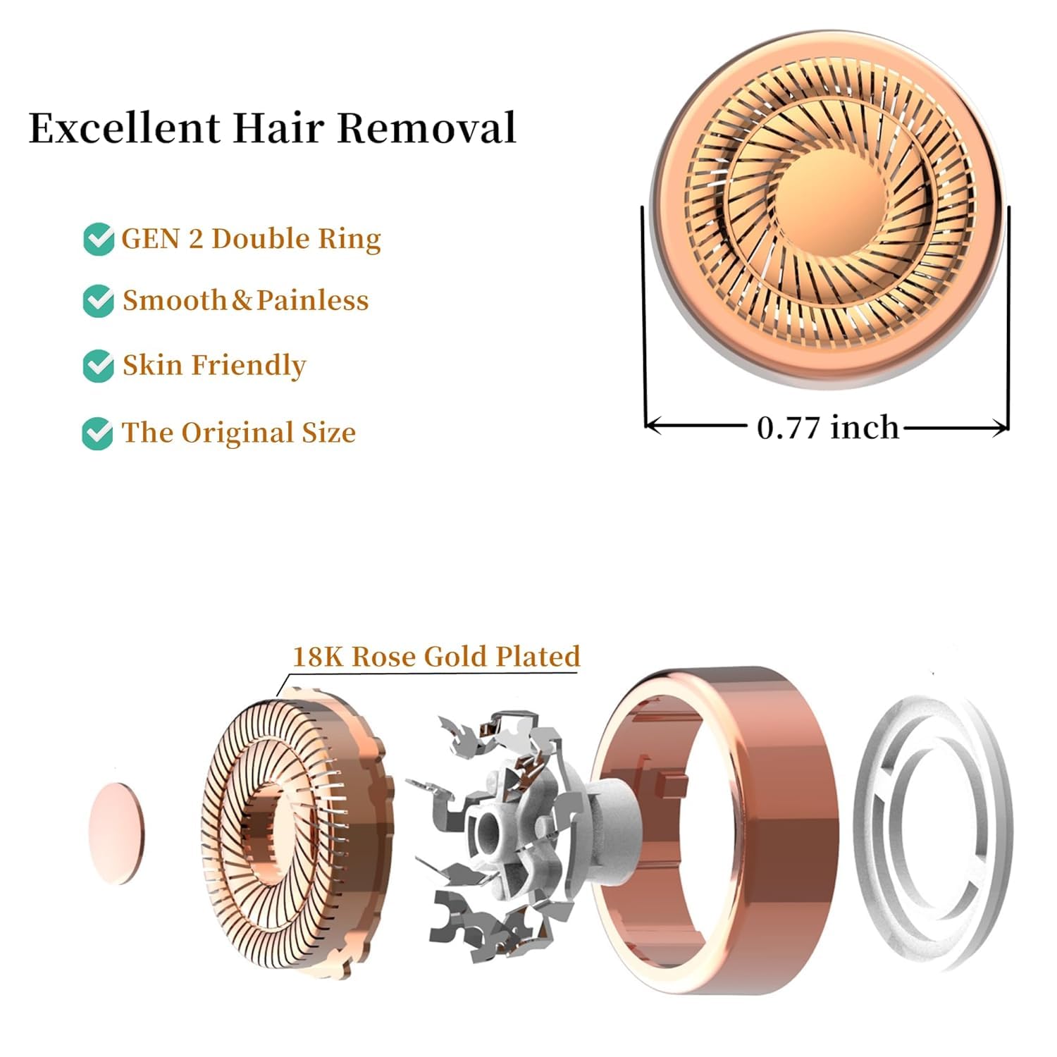 Generation 2 Replacement Heads For Flawless Facial Hair Remover Compatible With Flawless Replacement Heads,Fit For Flawless Repl