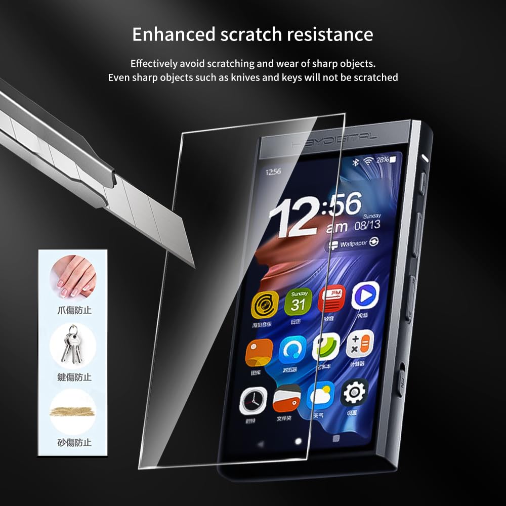 Audiopartner 9H Hardness Premium Scratch Proof Protective Screen Protector Tempered Glass Film For Hiby Digital M300 Hifi Music