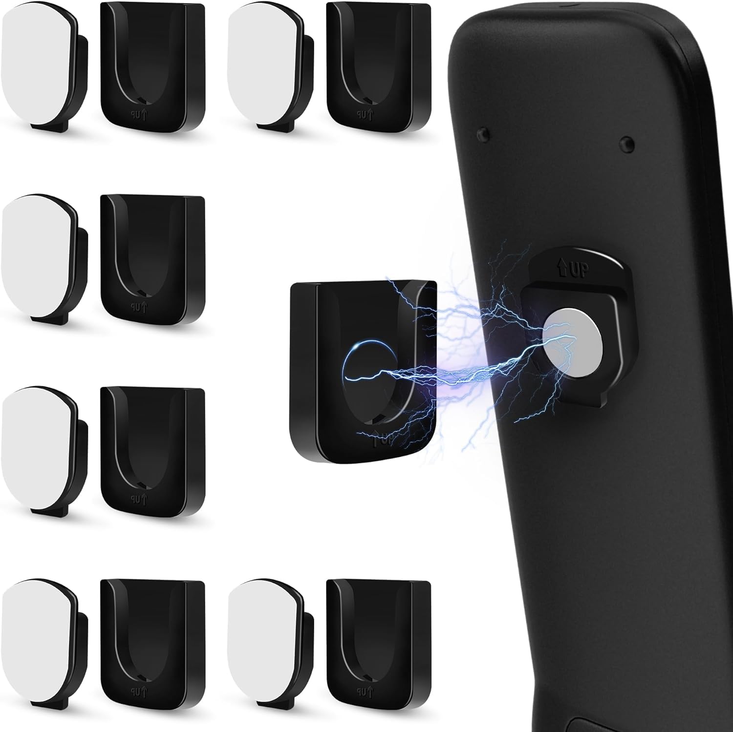 Guze Us 6 Piece Magnetic Remote Control Holder Wall Mount   Self Adhesive Suitable For Tv Backside As Well As Tv Fan And Air Con