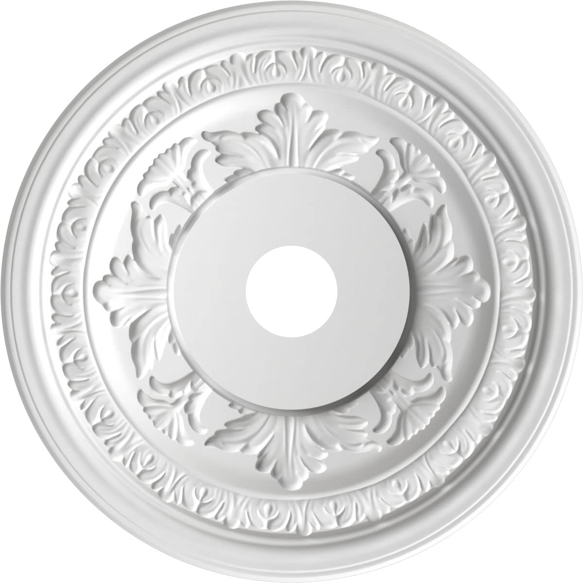 Ekena Millwork Cmp22Babal Baltimore Thermoformed Pvc Ceiling Medallion (Fits Canopies Up To 7 3/4), 22Od X 3 1/2Id X 1P, Bright