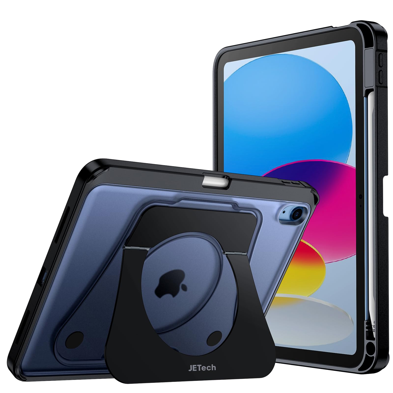 JETech Kickstand Case for iPad (A16) 11th/10th Generation (2025/2022) with Pencil Holder, Slim Shockproof Cover, Frosted Translu