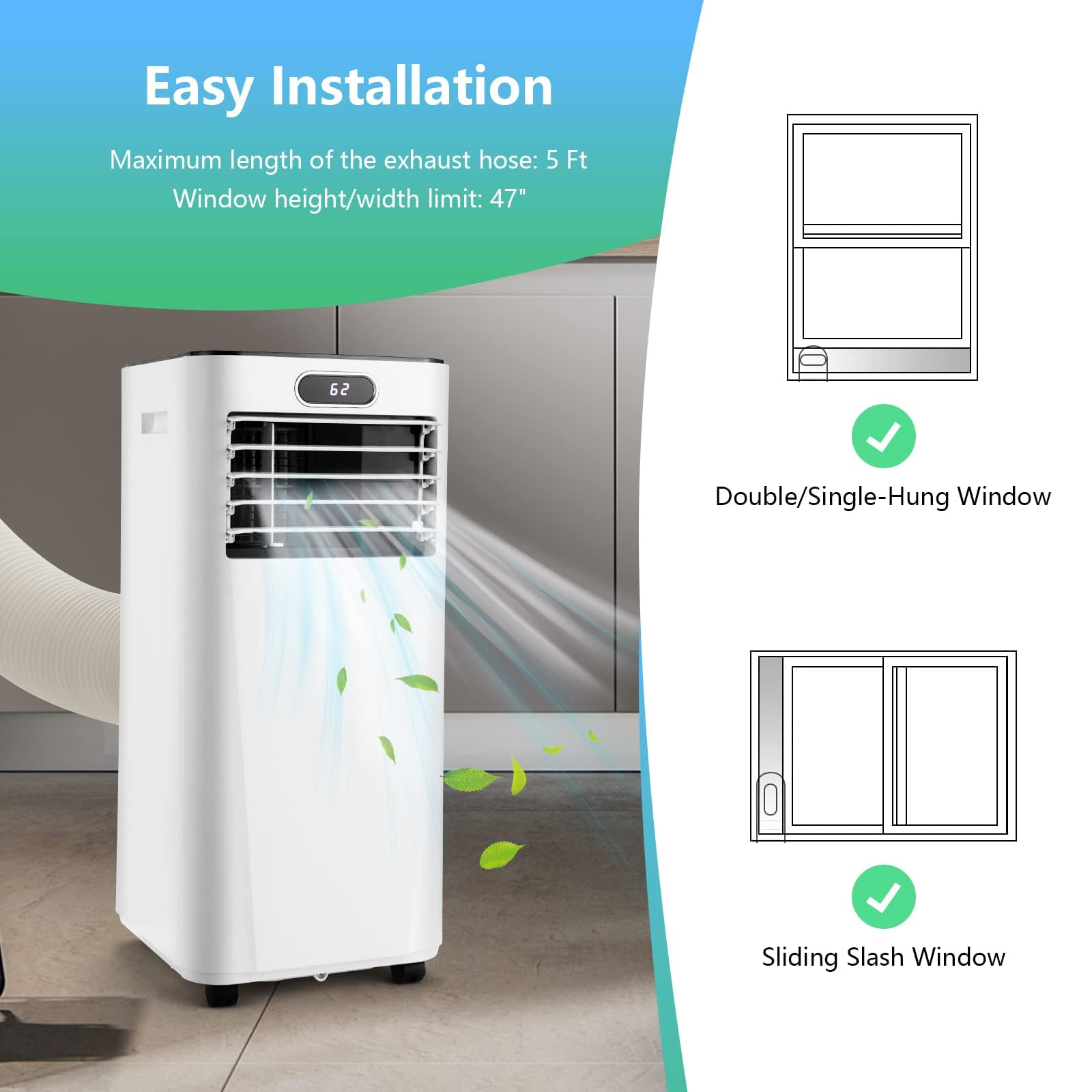 Dortala Portable Air Conditioner, 3 In 1 Air Cooler With Remote Control, Drying, Window Kit, Home Ac Cooling Unit With Mode  Spe