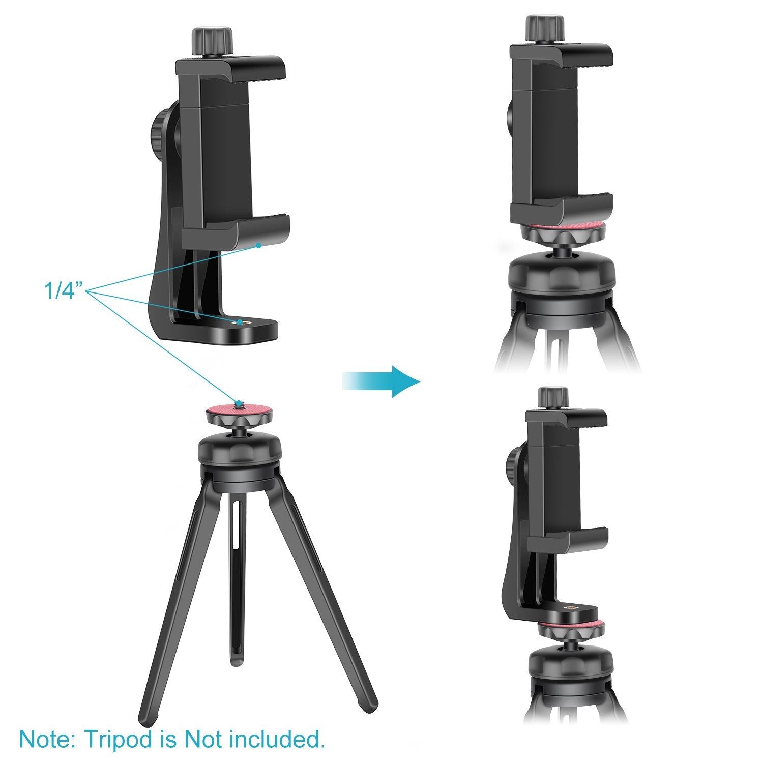 Neewer Smartphone Holder Vertical Bracket With 14 Inch Tripod Mount   Phone Clip Tripod Adapter Compatible With 1313 Pro13 Pro M