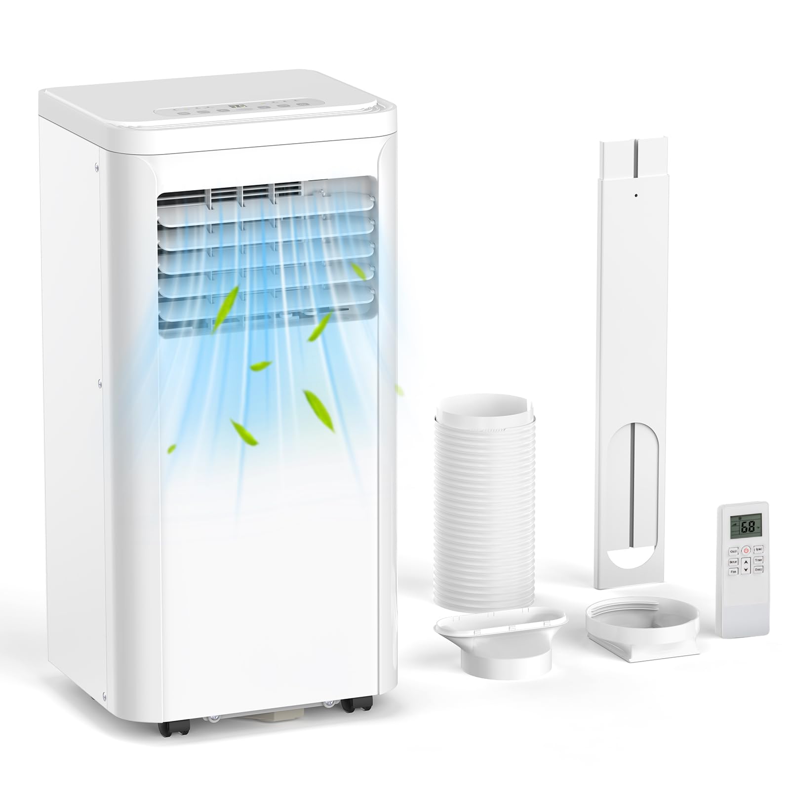 ZAFRO 10000BTU Portable Air Conditioner - 3-in-1 Cooling, Dehumidifier & Fan, 3 Speed, Remote Control, 24-Hour Timer, LED Displa