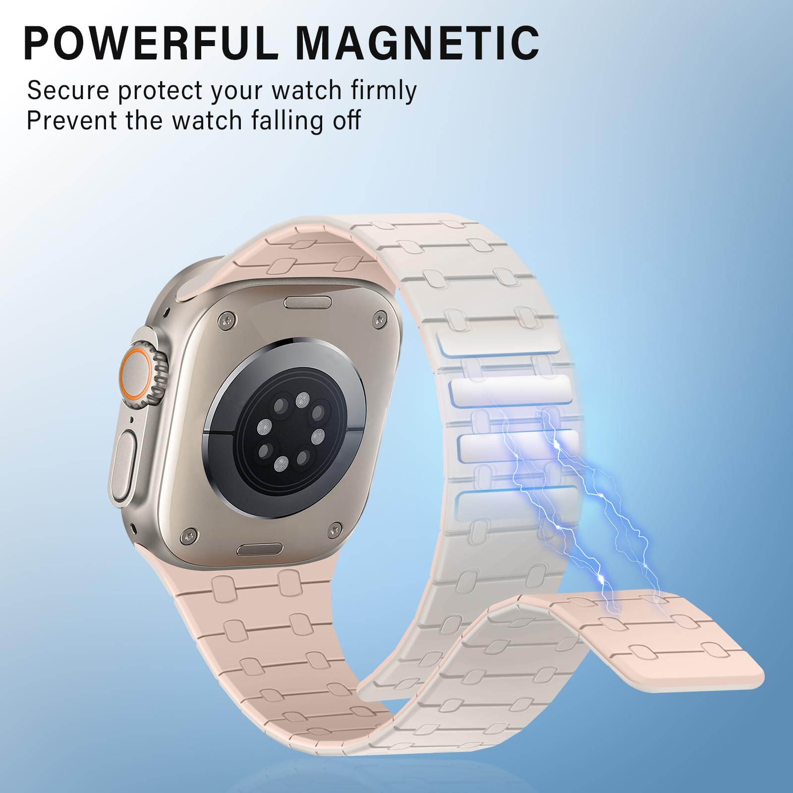 Zzdzz Compatible With Apple Watch Band 49Mm 46Mm 45Mm 44Mm 42Mm 41Mm 40Mm 38Mm, Silicone Magnetic Adjustable Loop Strap For Iwat