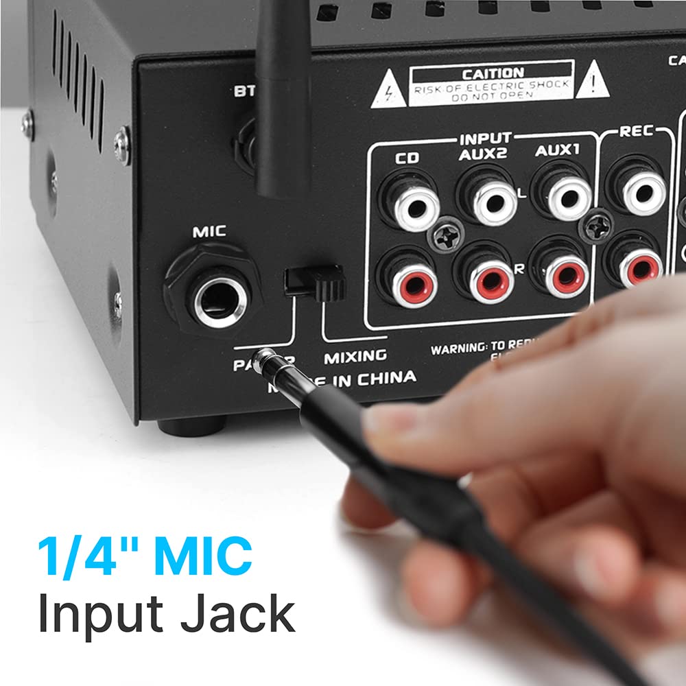 Home Audio Power Amplifier System   2X120W Mini Dual Channel Mixer Sound Stereo Receiver Box W/ Rca, Aux, Mic Input   For Amplif