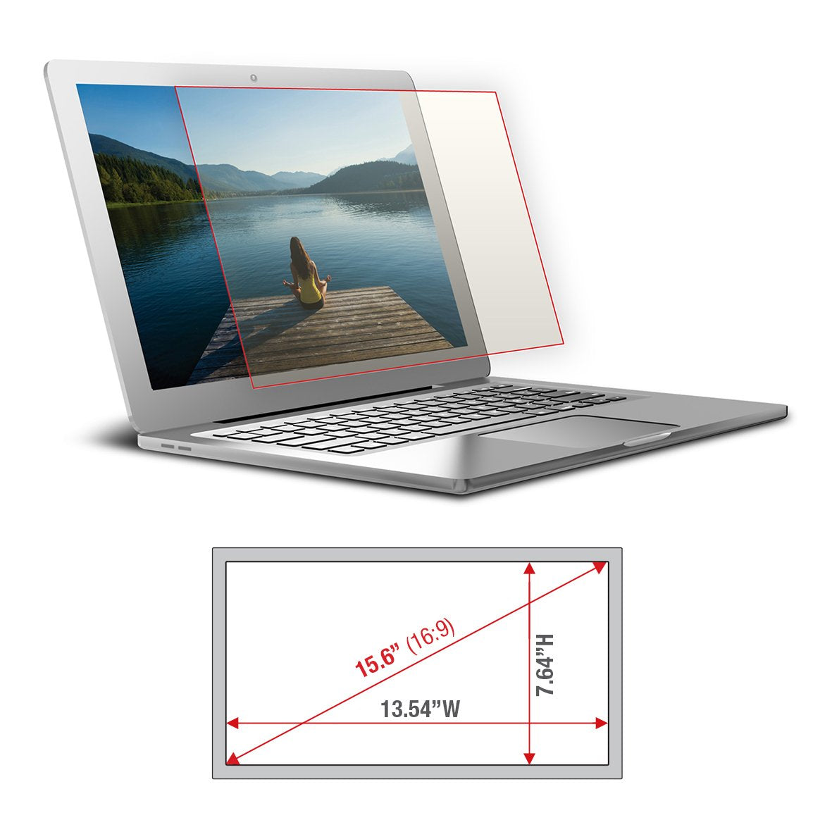 Reticare Eye Protector 0215 B Screen Filter For 15.6'' Laptop, 13.54'' L X 7.64'' H