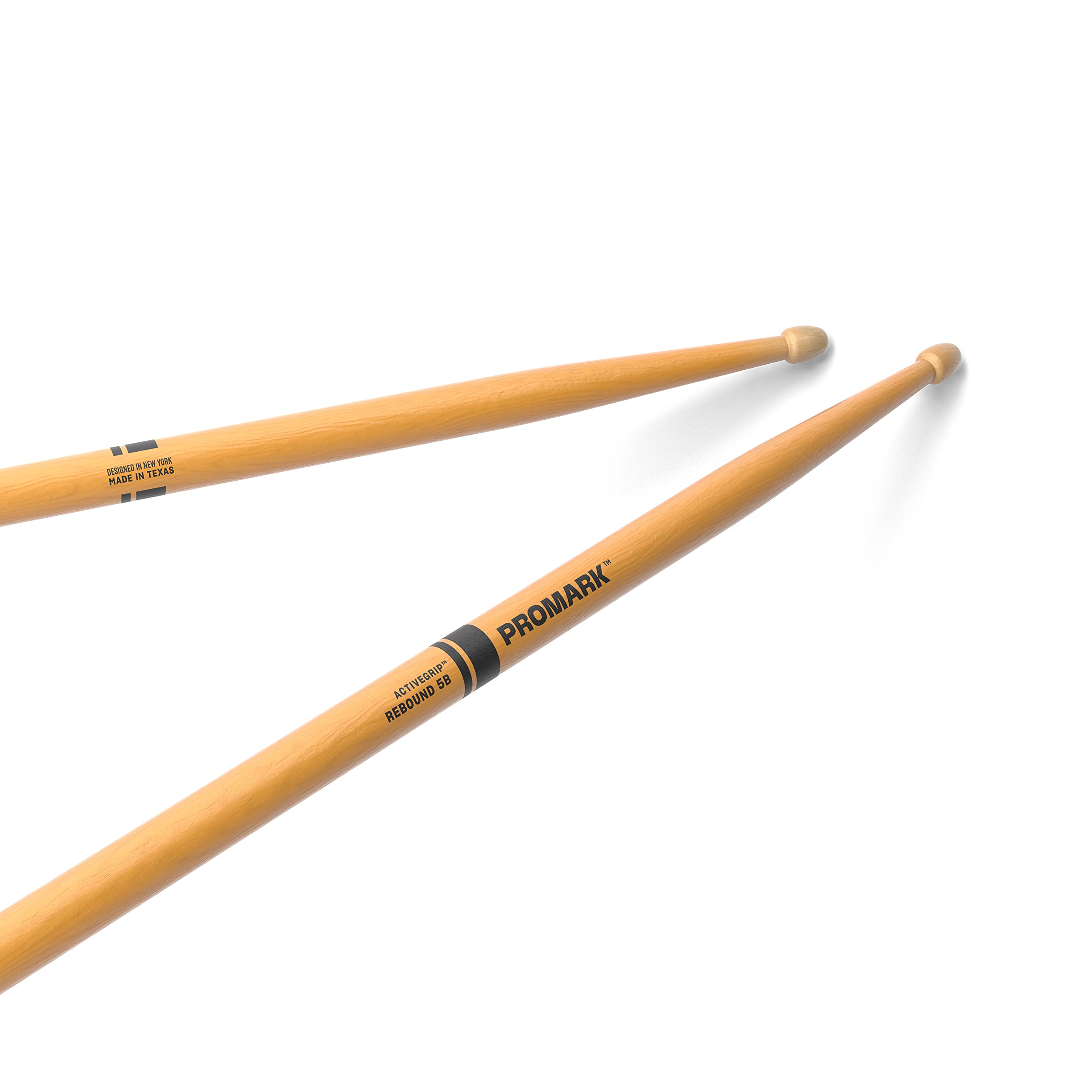 Promark Activegrip Drum Sticks   Rebound 5B Drumsticks   For Secure, Comfortable Grip   Gets Tackier As Your Hands Sweat   Hicko