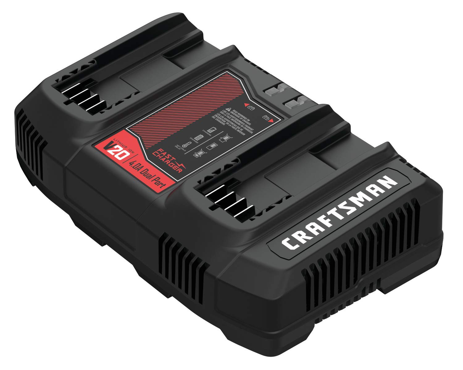 Craftsman V20 Battery Charger, Dual Port, 2.0 Ah (Cmcb124)