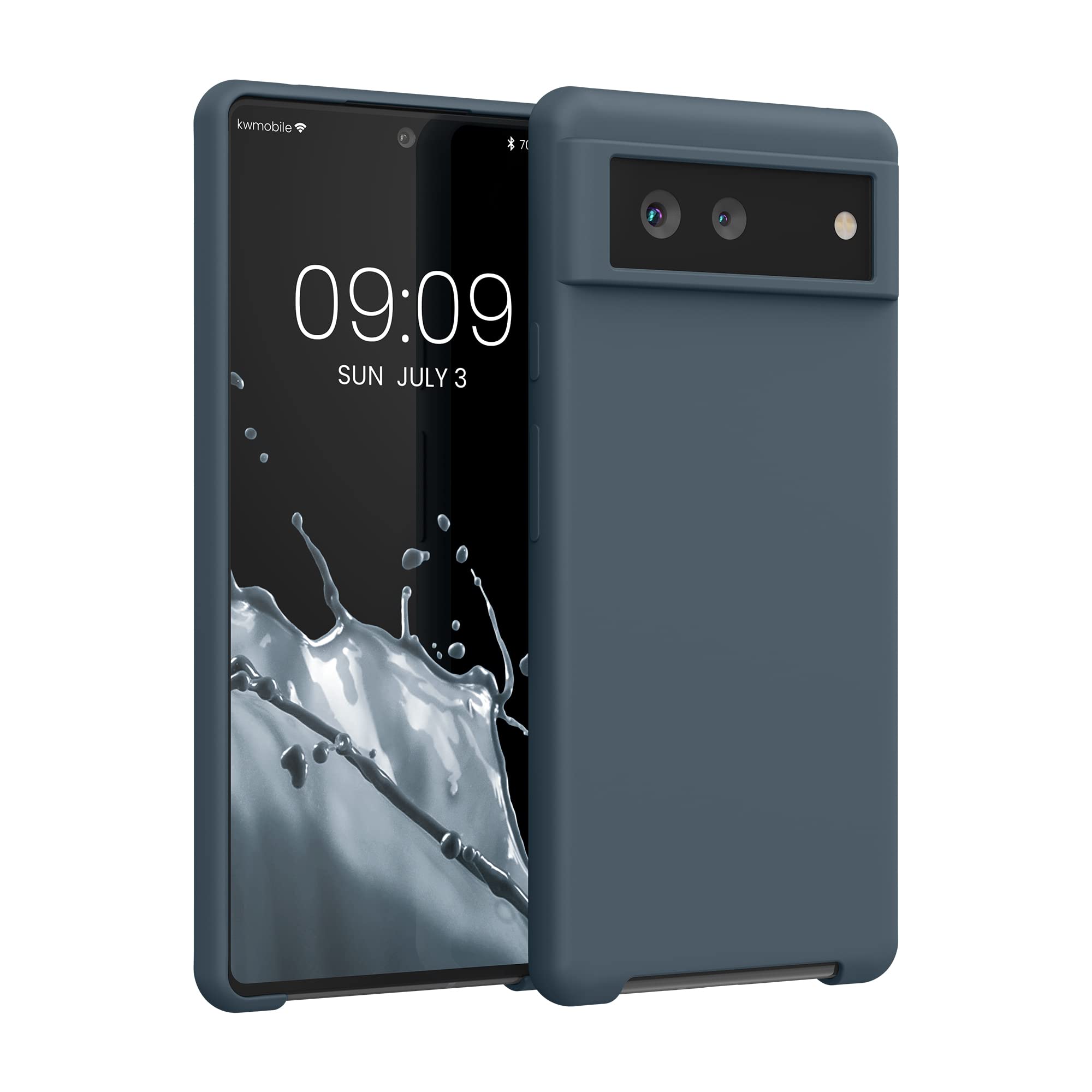 kwmobile Case Compatible with Google Pixel 6 Case - TPU Silicone Phone Cover with Soft Finish - Dark Slate