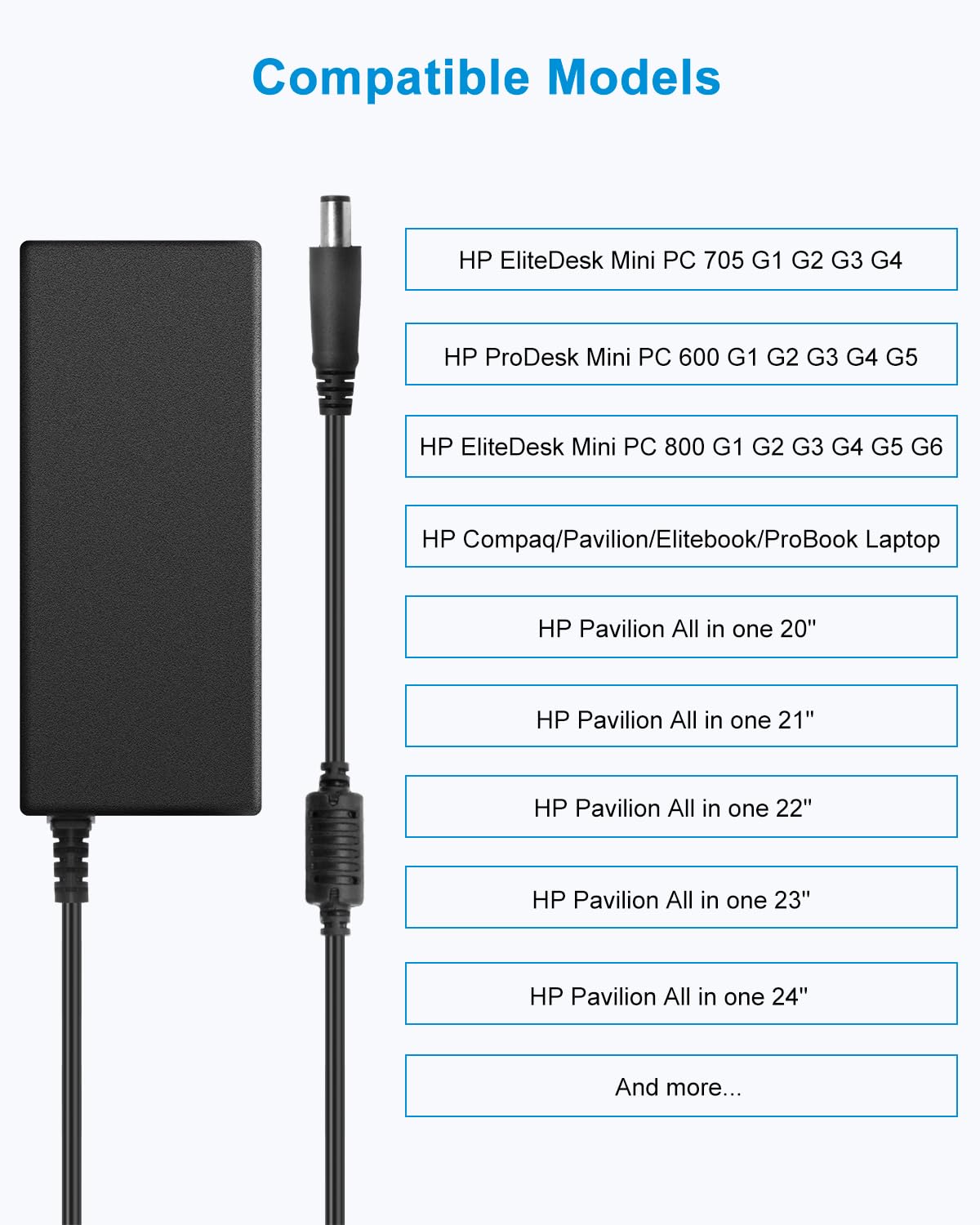 Alitove 90W 65W Power Cord Ac Adapter For Hp All In One Desktop 18'' To 27'' 22 Dd0210 Dd0110 Df0224 24 Dp0160 Dp1250 Dp1380 Cb0