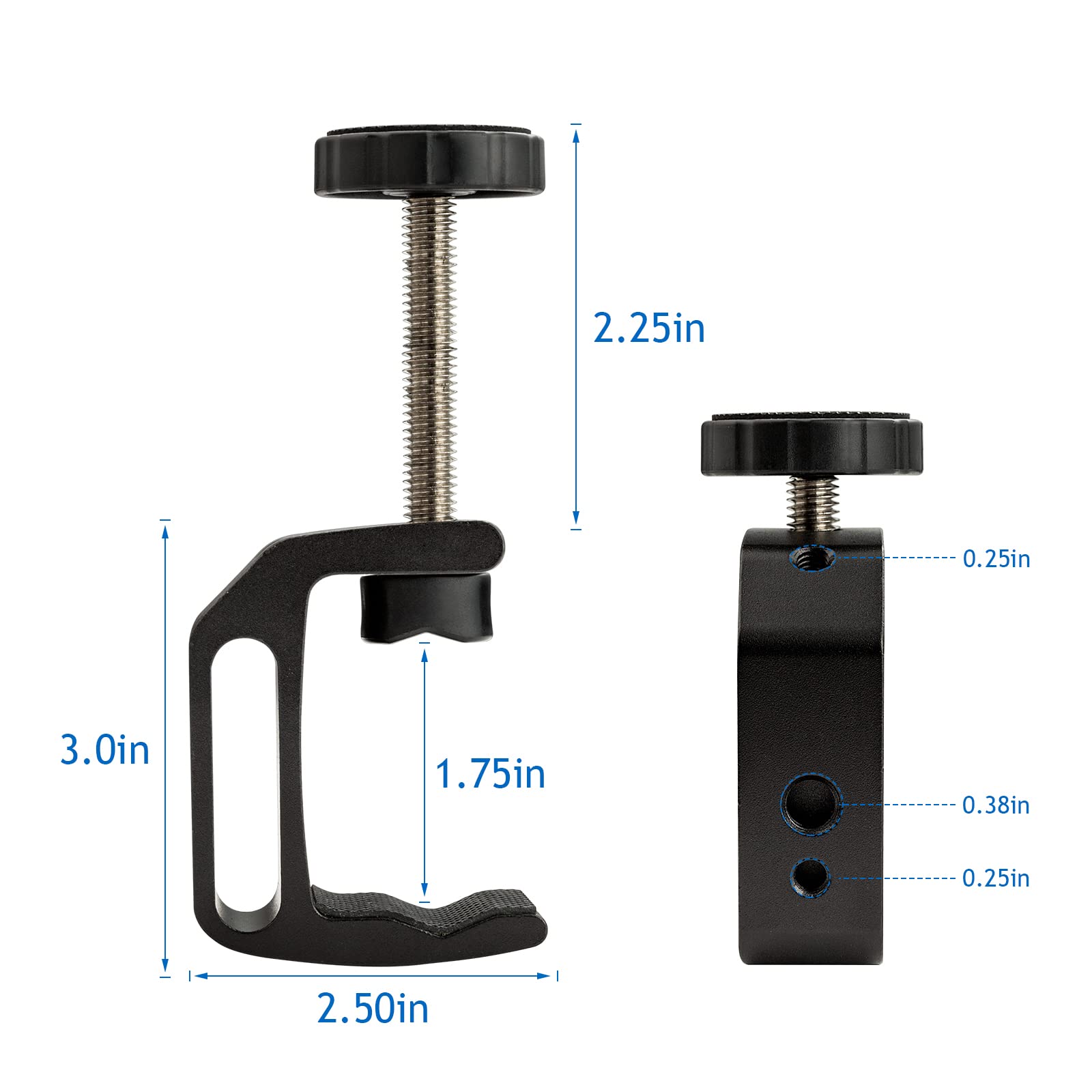 4Pcs Universal C Clamp, Heavy Duty Sturdy 1/4 And 3/8 Thread Hole For Tables Desk Mount, Desktop Mount Holder, Photo Studio Phot
