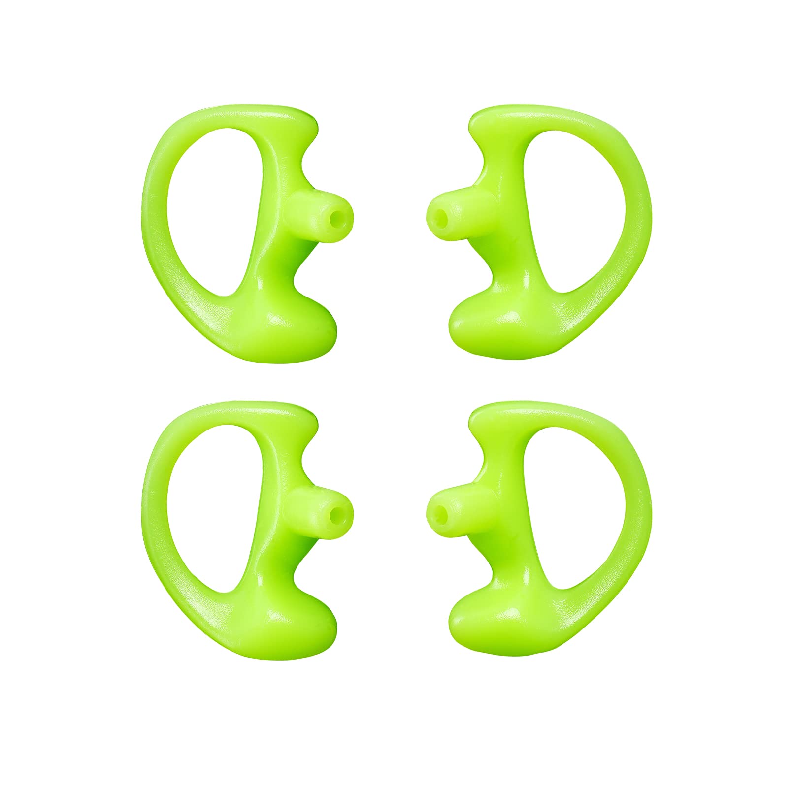 Yolipar Replacement Soft Silicone Eardud Earmold For Walkie Talkie Audio Kit Air Acoustic Tube Earpiece Headset (Green, Medium(2