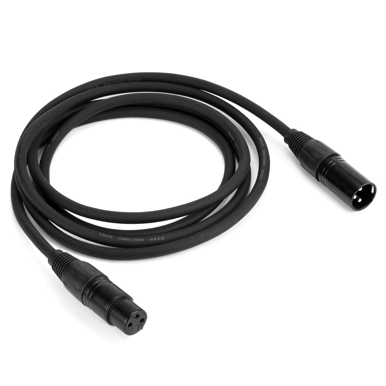 Mfl. 6.6 Ft Flexible Dmx Cable 3 Pin Signal Xlr Male To Female Cable Wire For Stage Lighting Dj Lights, 110 Ohms Impedance, Blac