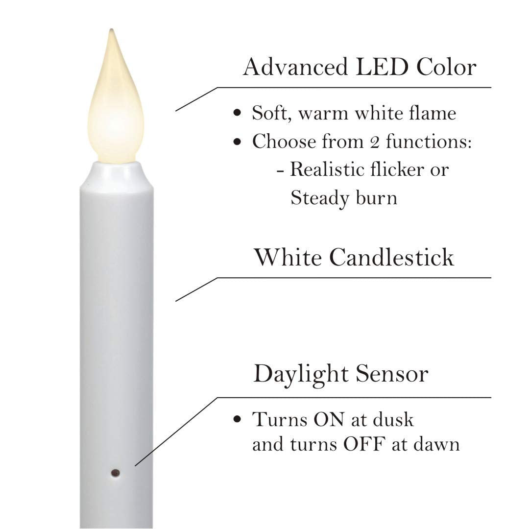 Xodus Innovations Fpc1525P 6 Battery Operated Led Window Candle With New Hot Spot Technology And Dusk To Dawn Light Sensor, Plastic Silver/Pewter Base (Pack Of 6)