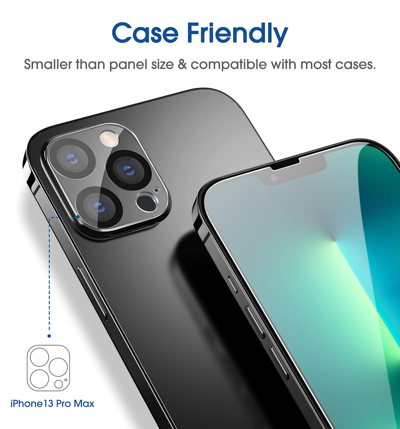 Amfilm Tempered Glass Screen Protector + Camera Lens Protector For Iphone 13 Pro Max 6.7, Easy Onetouch Installation, Auto-Align