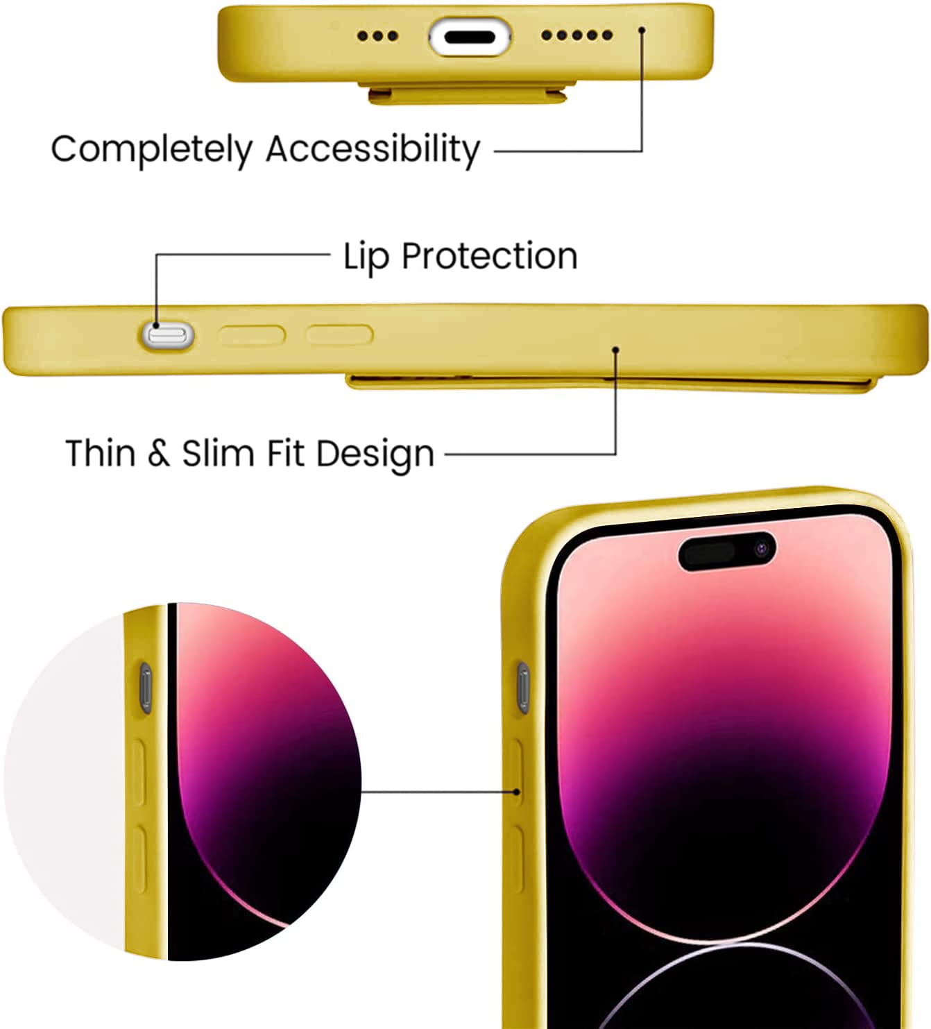 Laudtec Silicone Kickstand Case Compatible With Iphone 14 Pro Max Case Vertical And Horizontal Stand Hand Strap Metal Kickstand,