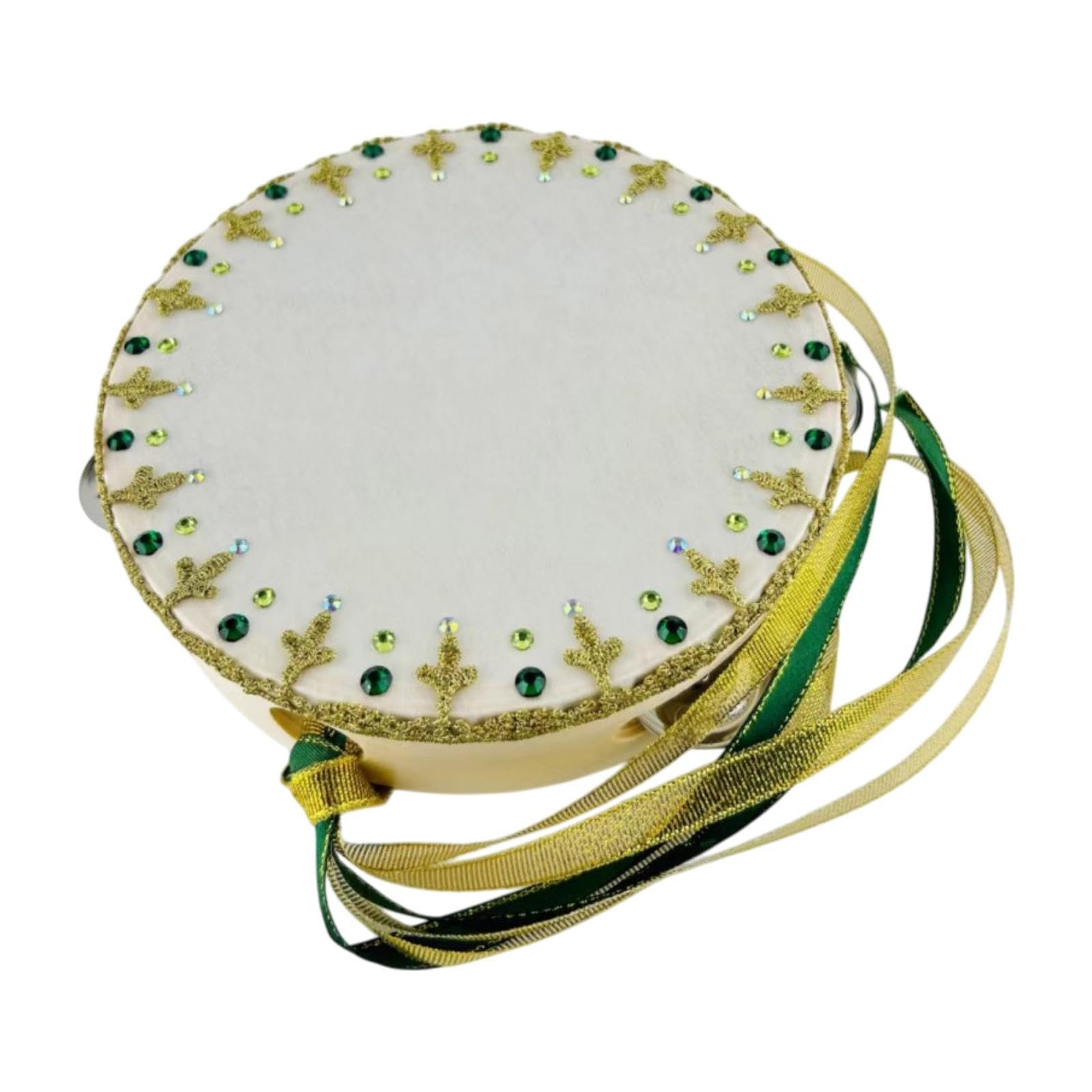 Enakshi Ballet Dance Tambourine Green Dance Accessory for Games Kindergarten Parties 8 inch|Musical Instruments & Gear | Percuss