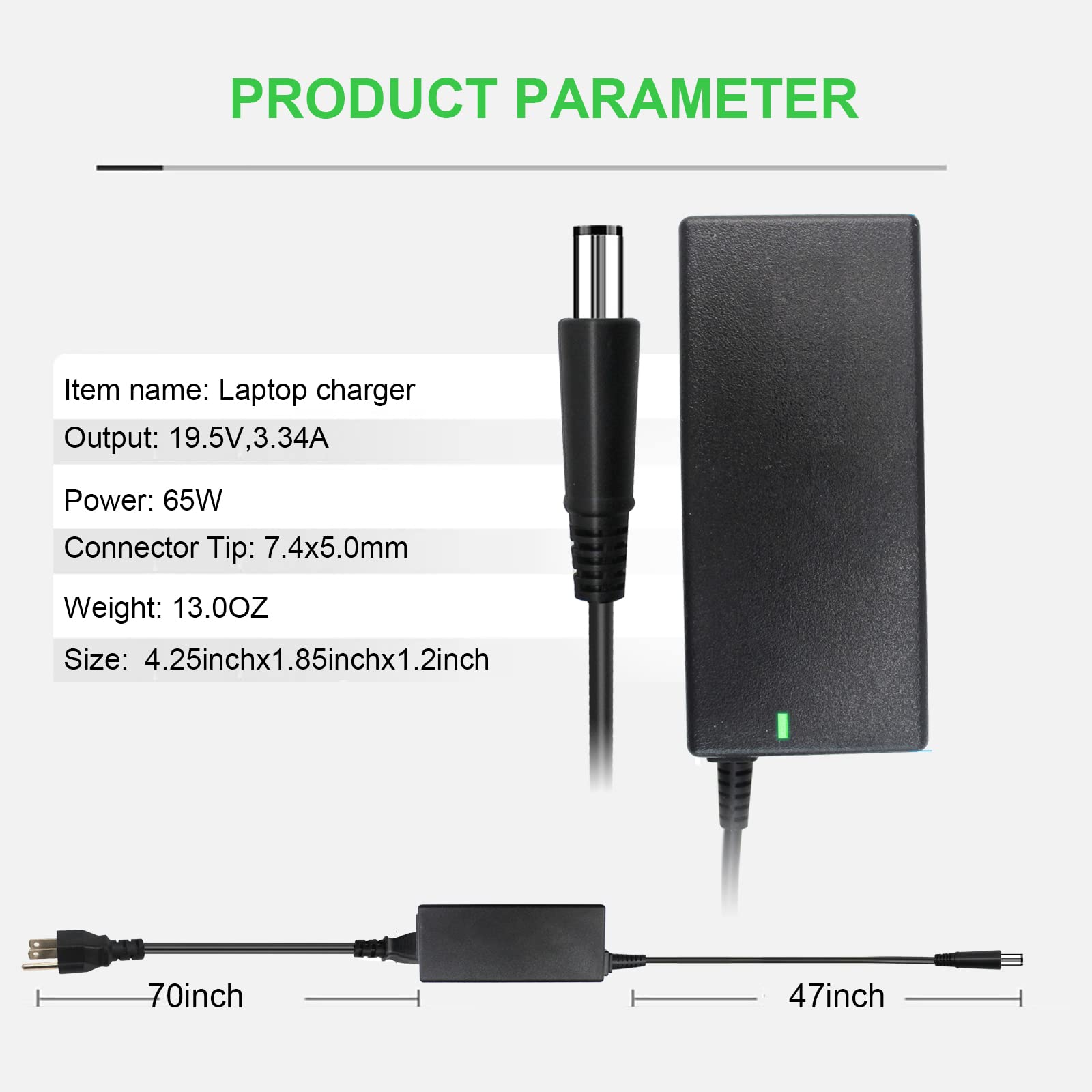 65W Ac Adapter For Dell Latitude 7480 7490 E5400 E6430 E6530 E7240 E5540 E6540 Chromebook 11 3180 3189 3120 3181 Inspiron 15 354