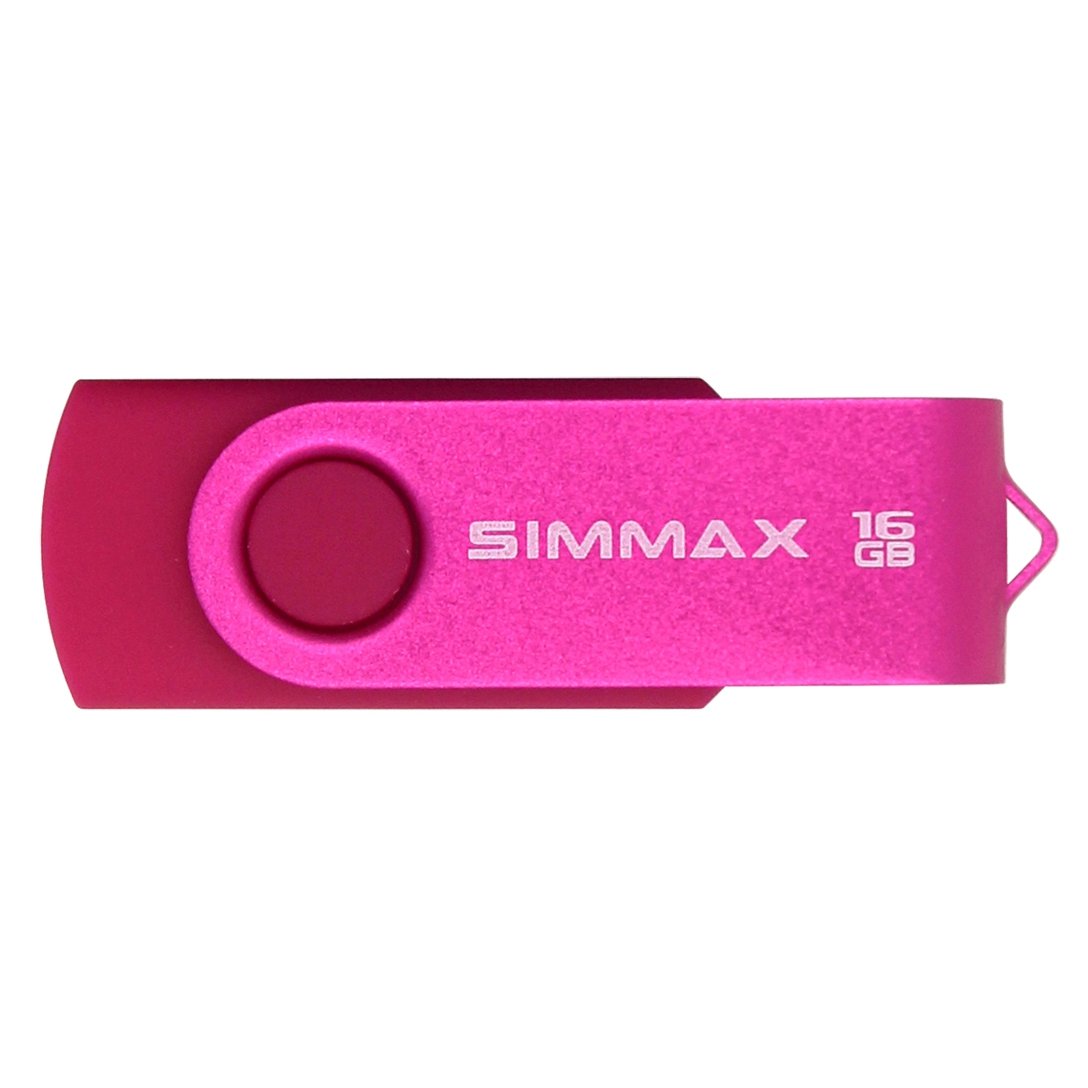 Simmax 5Pcs 16Gb Usb Flash Drive U Disk 16Gb Usb 2.0 Flash Memory Stick Swivel Design (Five Mixed Colors: Black Blue Green Gold Rose)(Mix Color2)