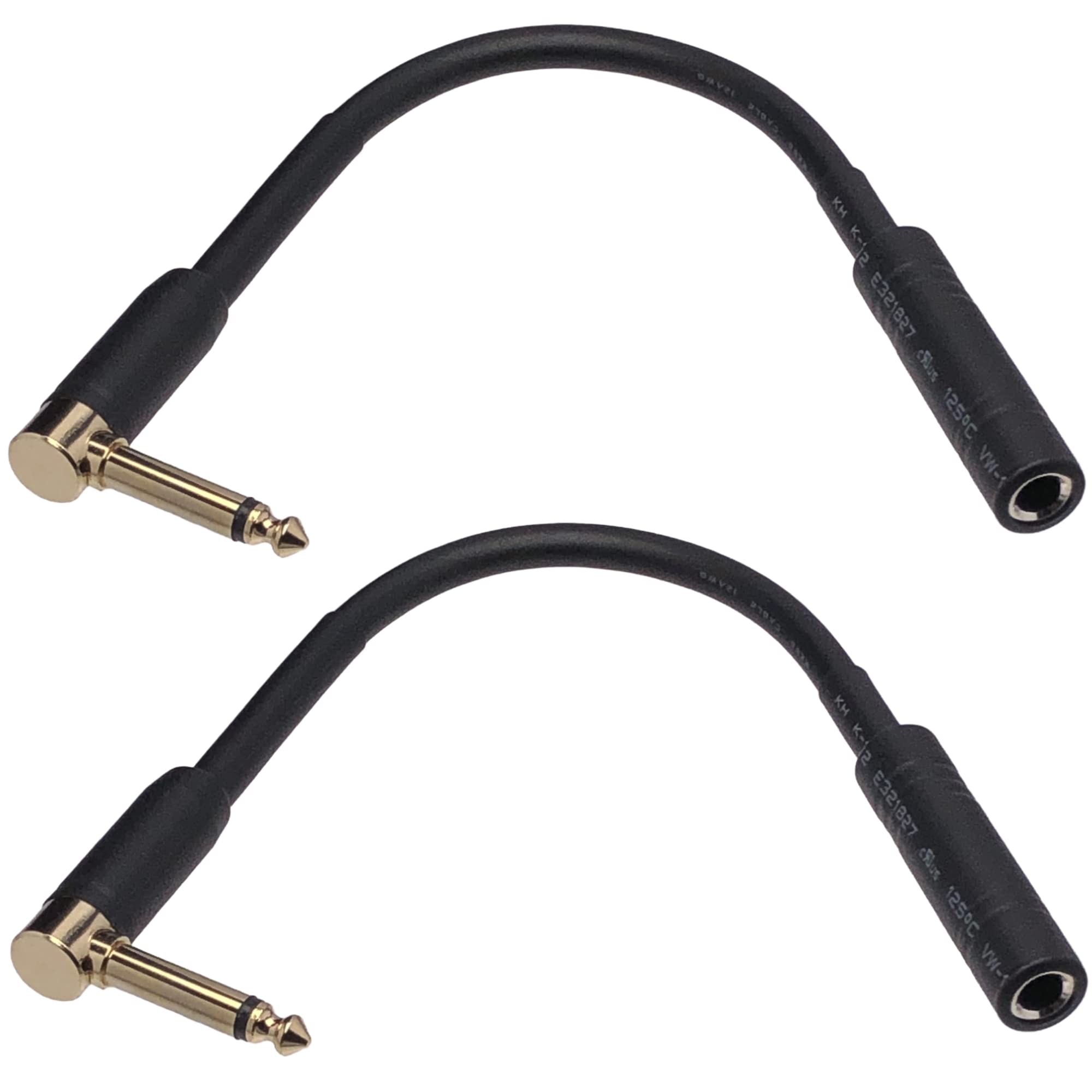 Cess 090 Low Noise Right Angle 1/4 Ts Male To Female Guitar Extension Cable, 2 Pack