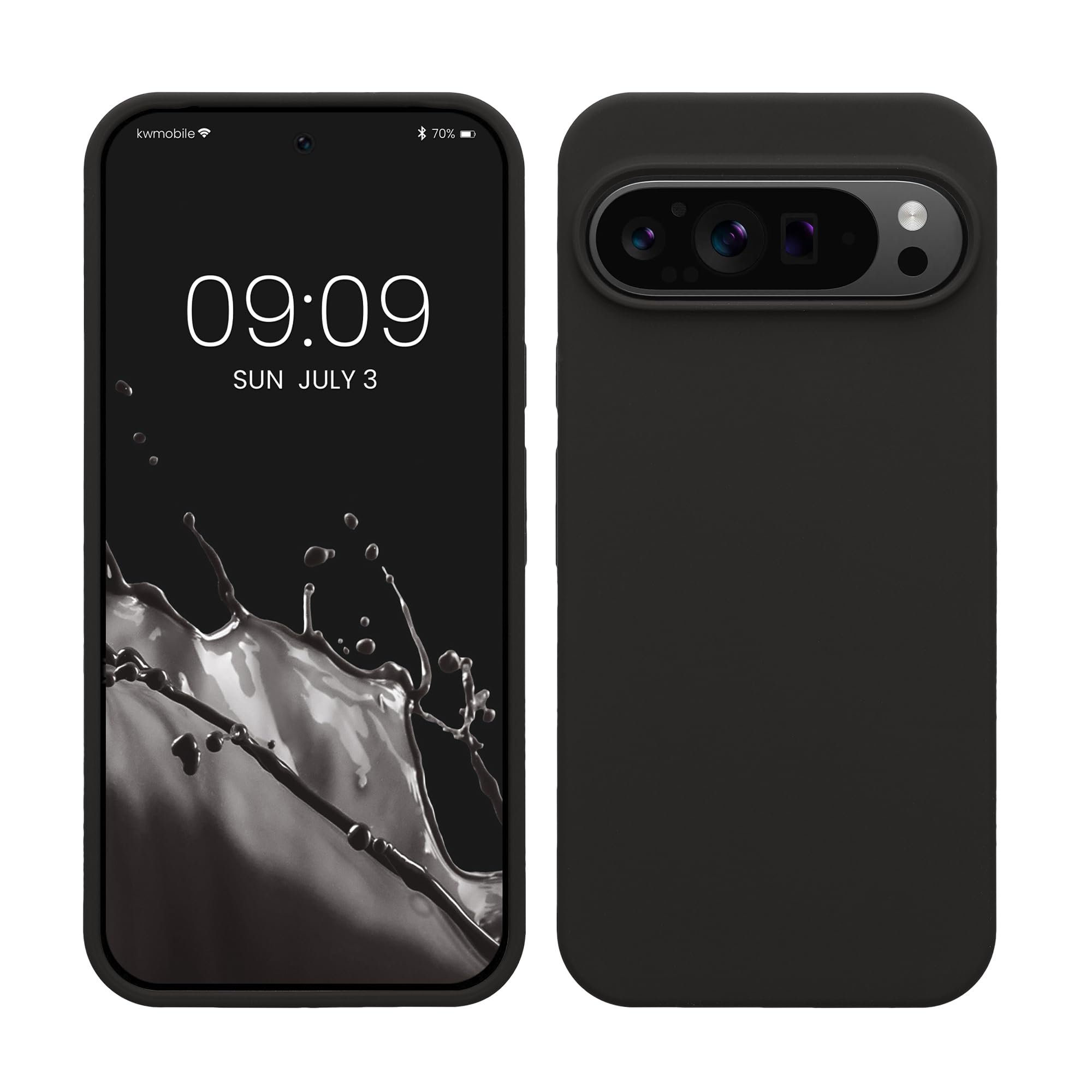 kwmobile Case Compatible with Google Pixel 9 Pro XL Case - TPU Silicone Phone Cover with Soft Finish - Black Matte