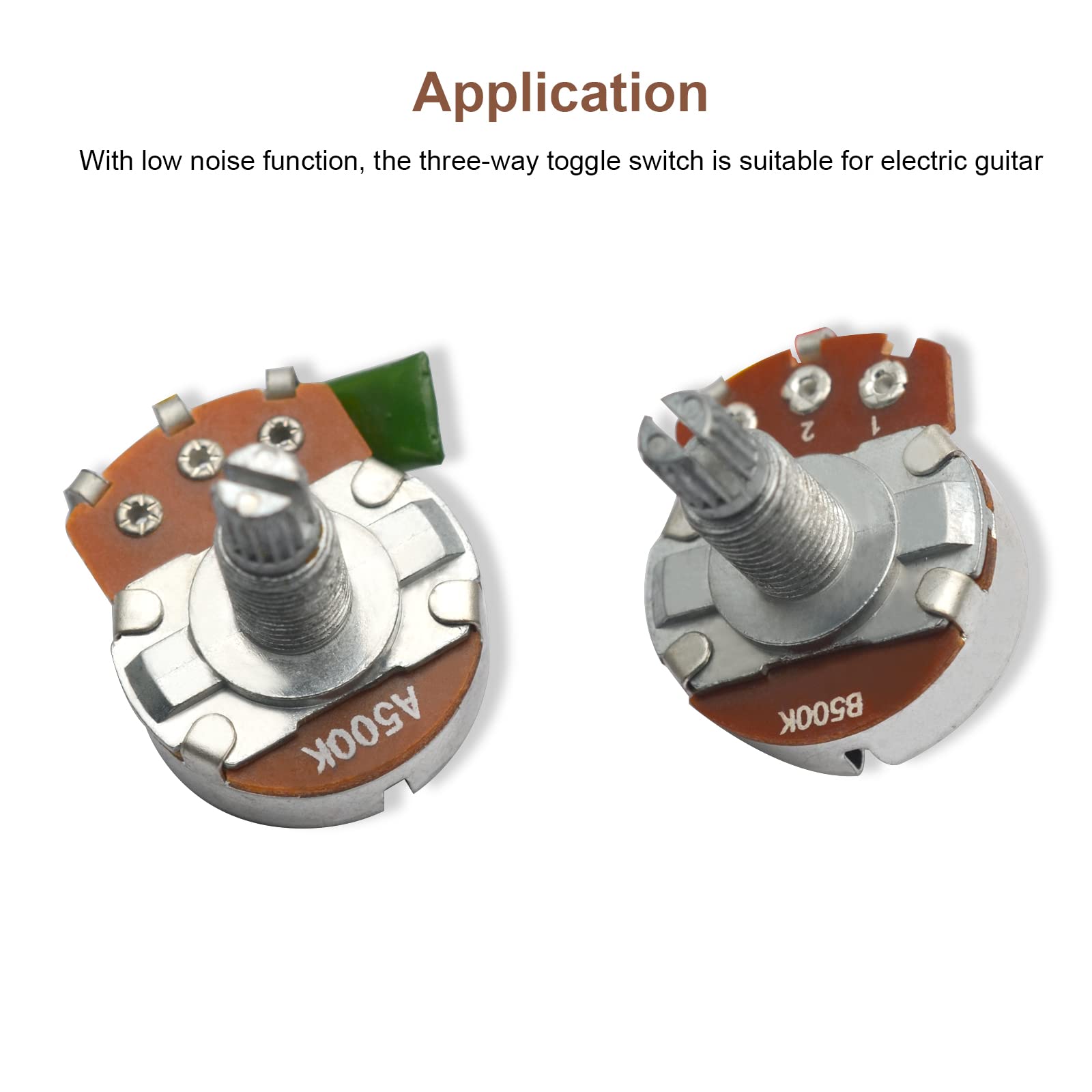 Maxcheer 3 Pickups Wiring Harness Prewired/5 Way Switch/Jack 1T1V Big 500K Pots/With 6.35 Output/Black Knobs For Electric Guitar