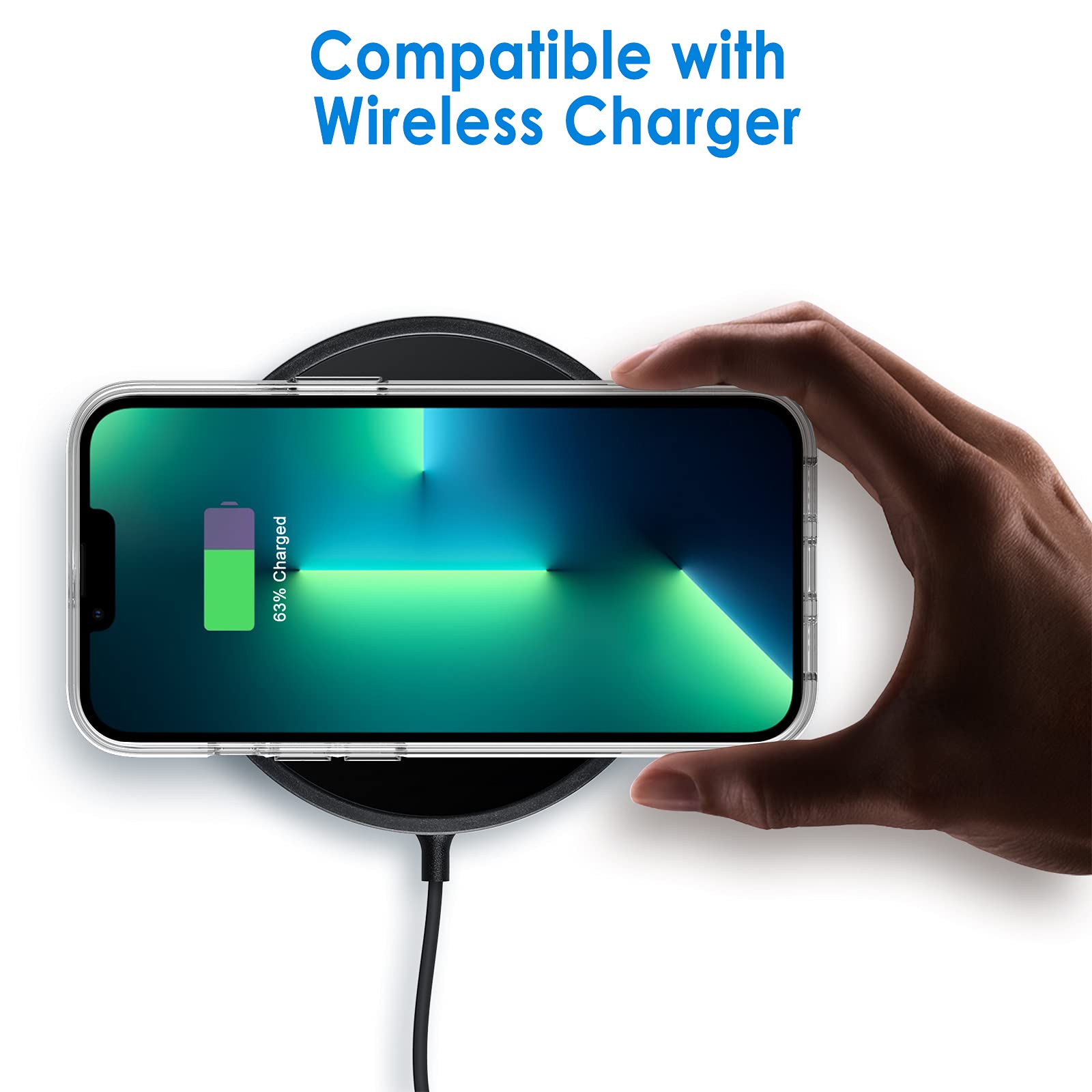 Jetech Case For Iphone 13 Pro 6.1 Inch, Non Yellowing Shockproof Phone Bumper Cover, Anti Scratch Clear Back (Clear)