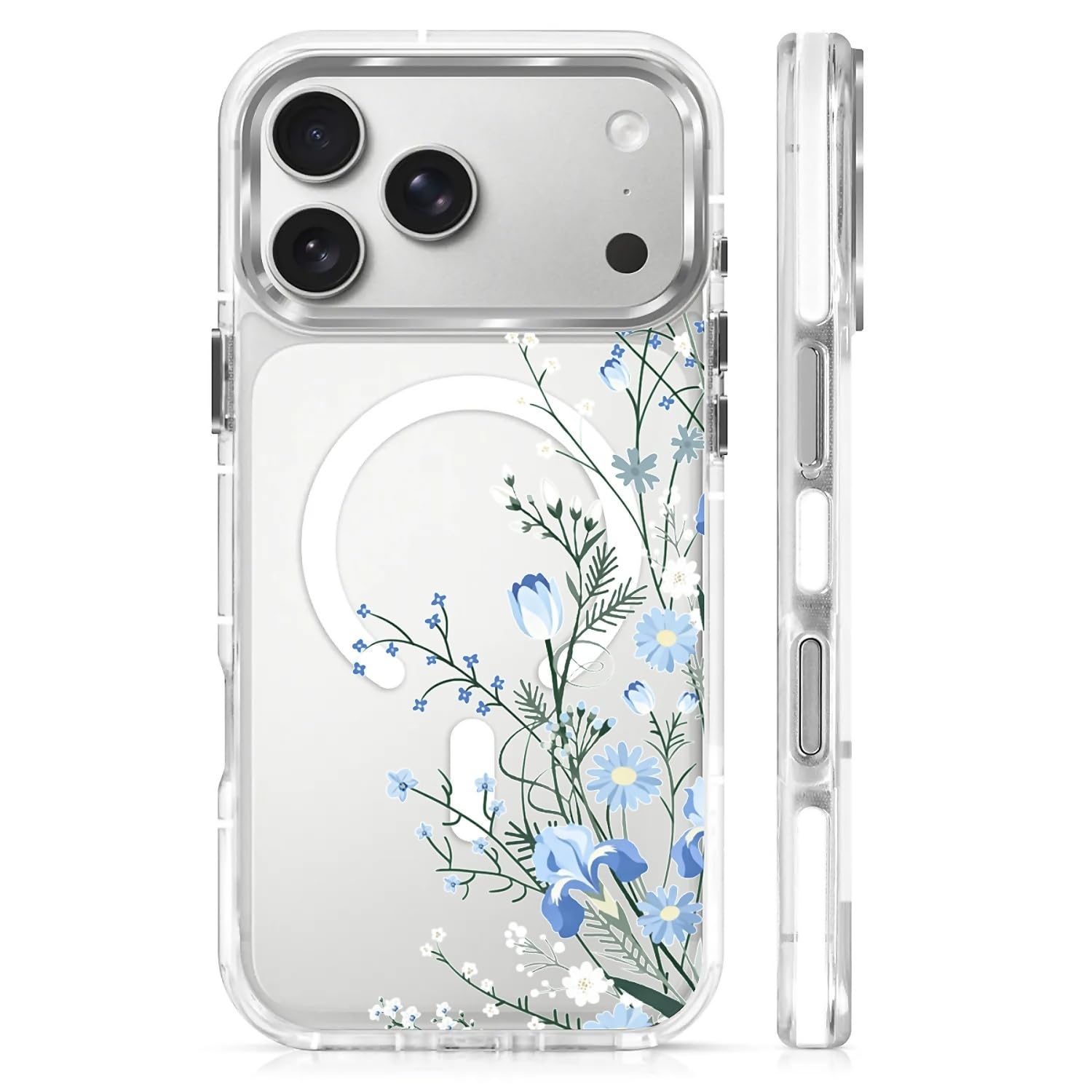 casesok for iPhone 17 Pro Max Case Compatible with Magsafe,Clear Aesthetic Design Cute for Girls Women,Anti-Drop Protective Hard