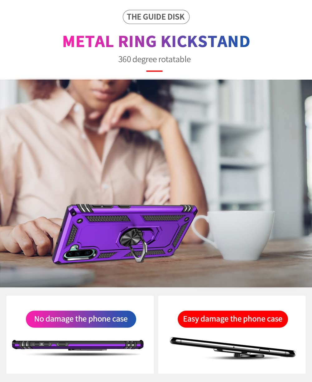 For Samsung Galaxy Note 10 Case, Note10 Case With Hd Screen Protectors, Military Grade Metal Ring Holder Kickstand 15Ft Drop Tes