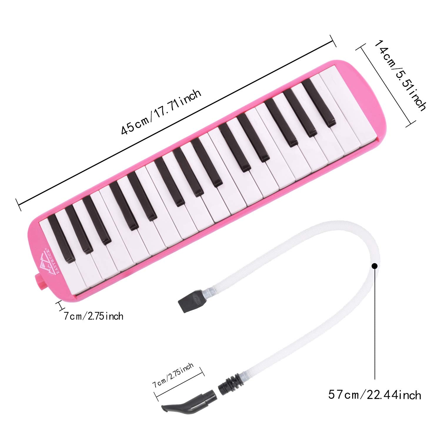Eastrock 32 Key Melodica Instrument Keyboard Soprano Piano Style With Mouthpiece Tube Sets And Carrying Bag For Kids Beginners A