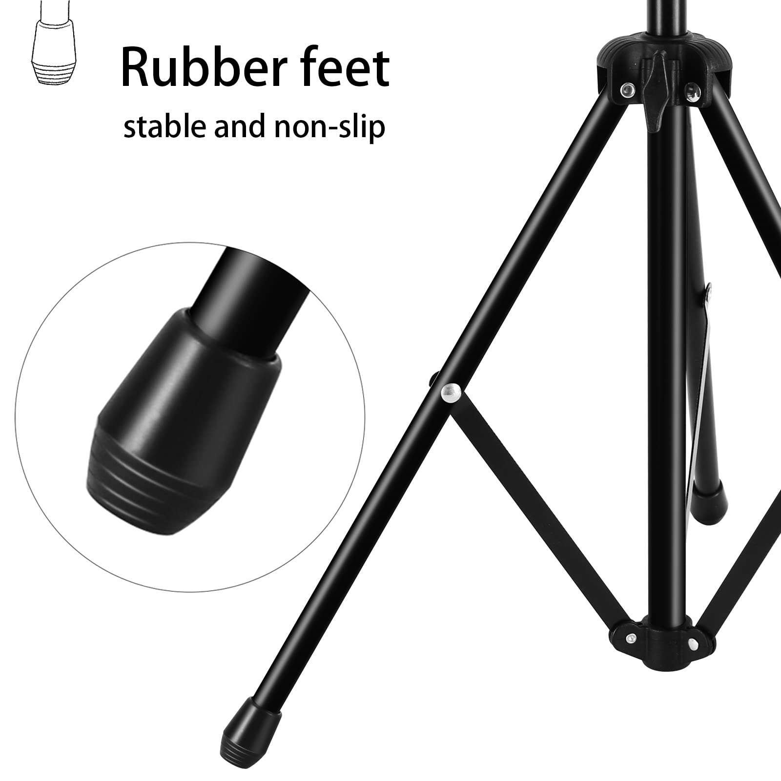 Eastrock Folding Music Sheet Stand 2 In 1 Dual Use Portable Music Stand Lightweight With Carrying Bag, Metal Music Stand Foldabl