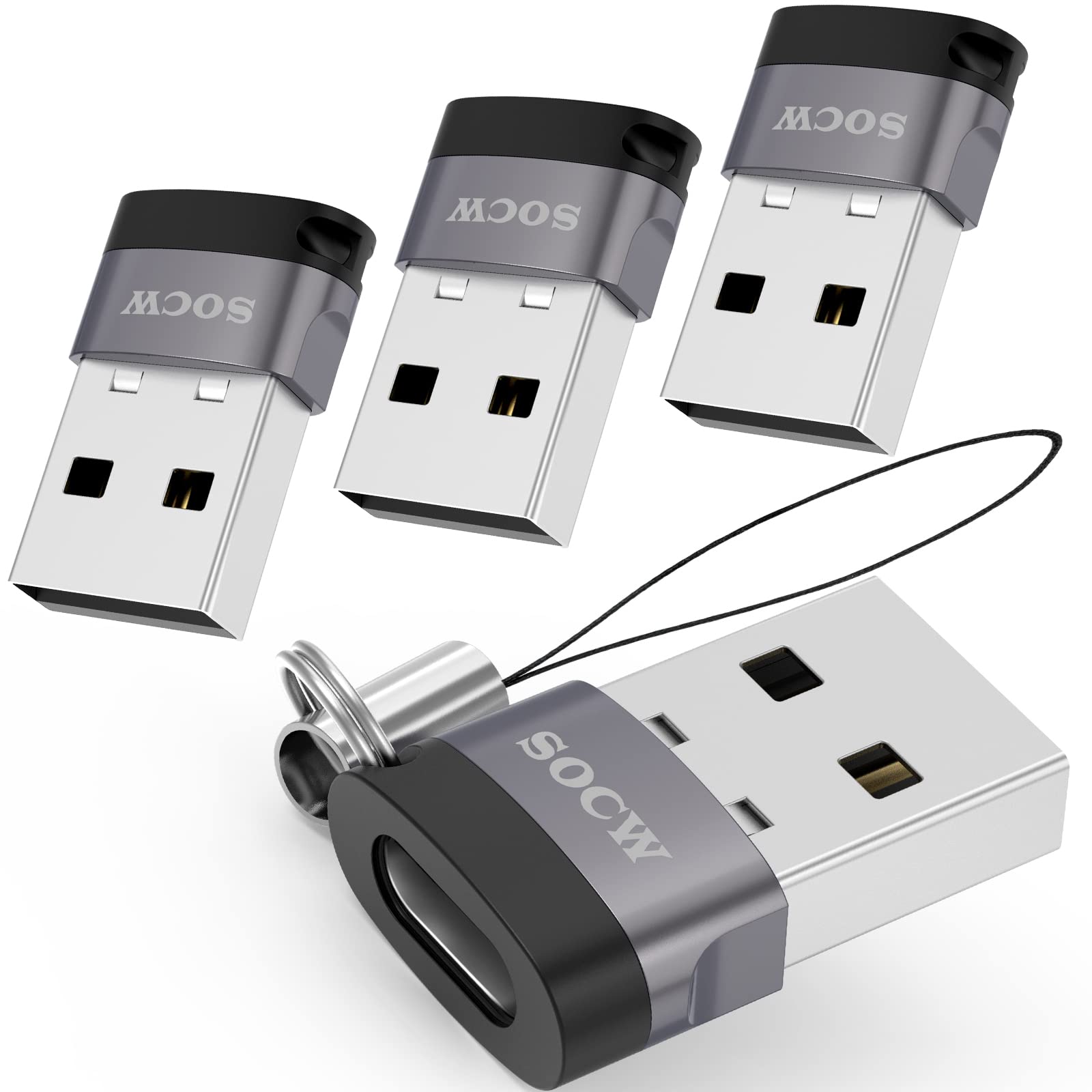 Usb C To Usb Adapter [4 Pack],Type C Female To Usb Male Charger Cable Power Converter For Apple Iwatch Watch Series 7 Se,Iphone,
