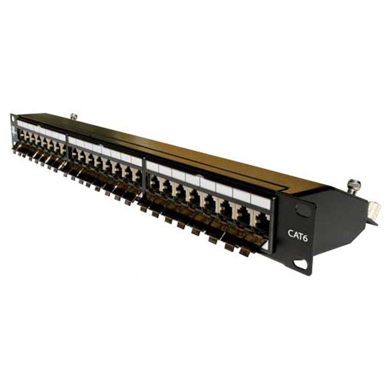 Vertical Cable Cat6 24 Port Shielded Krone Type 19'' Horizontal Rackmount 1U Patch Panel